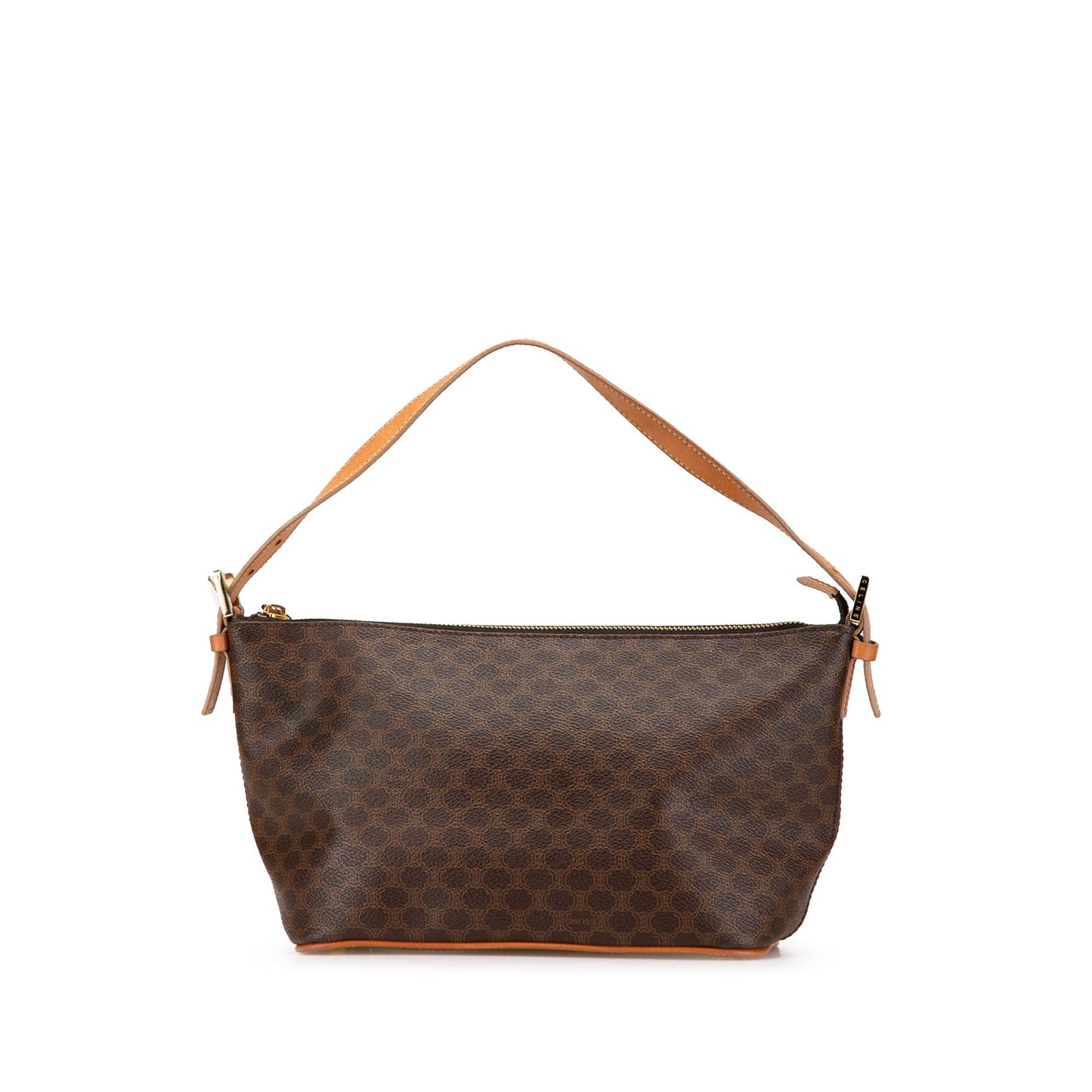Celine Macadam Coated Canvas Shoulder Bag Brown