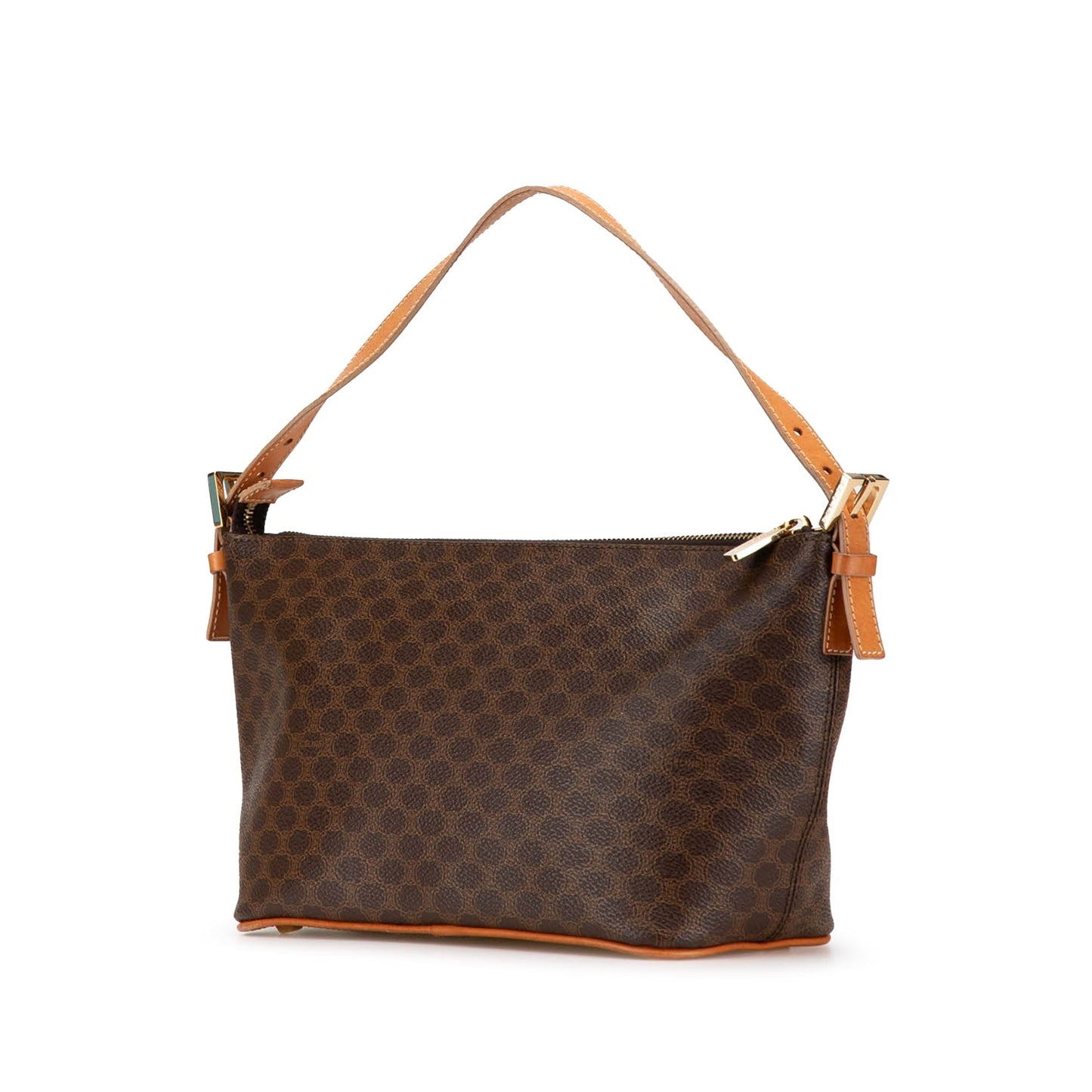 Celine Macadam Coated Canvas Shoulder Bag Brown