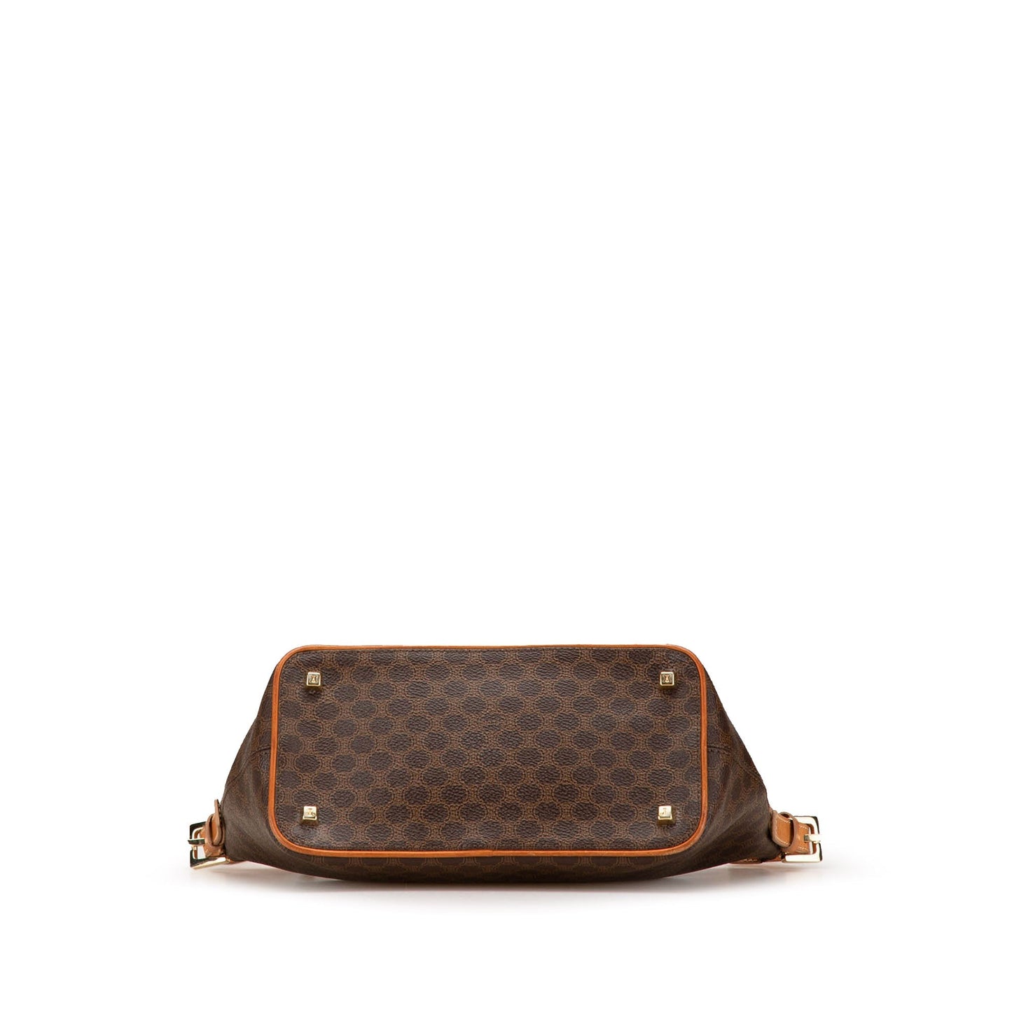 Celine Macadam Coated Canvas Shoulder Bag Brown