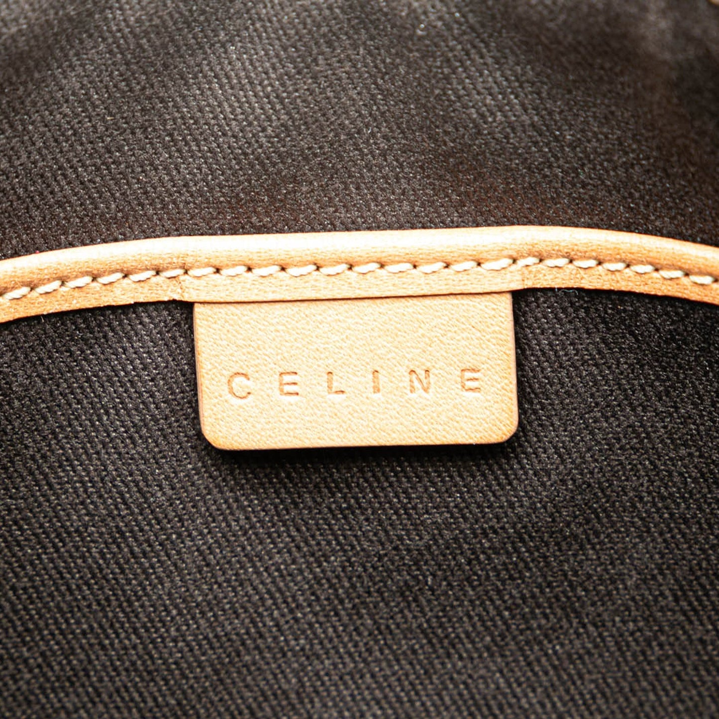 Celine Macadam Coated Canvas Shoulder Bag Brown