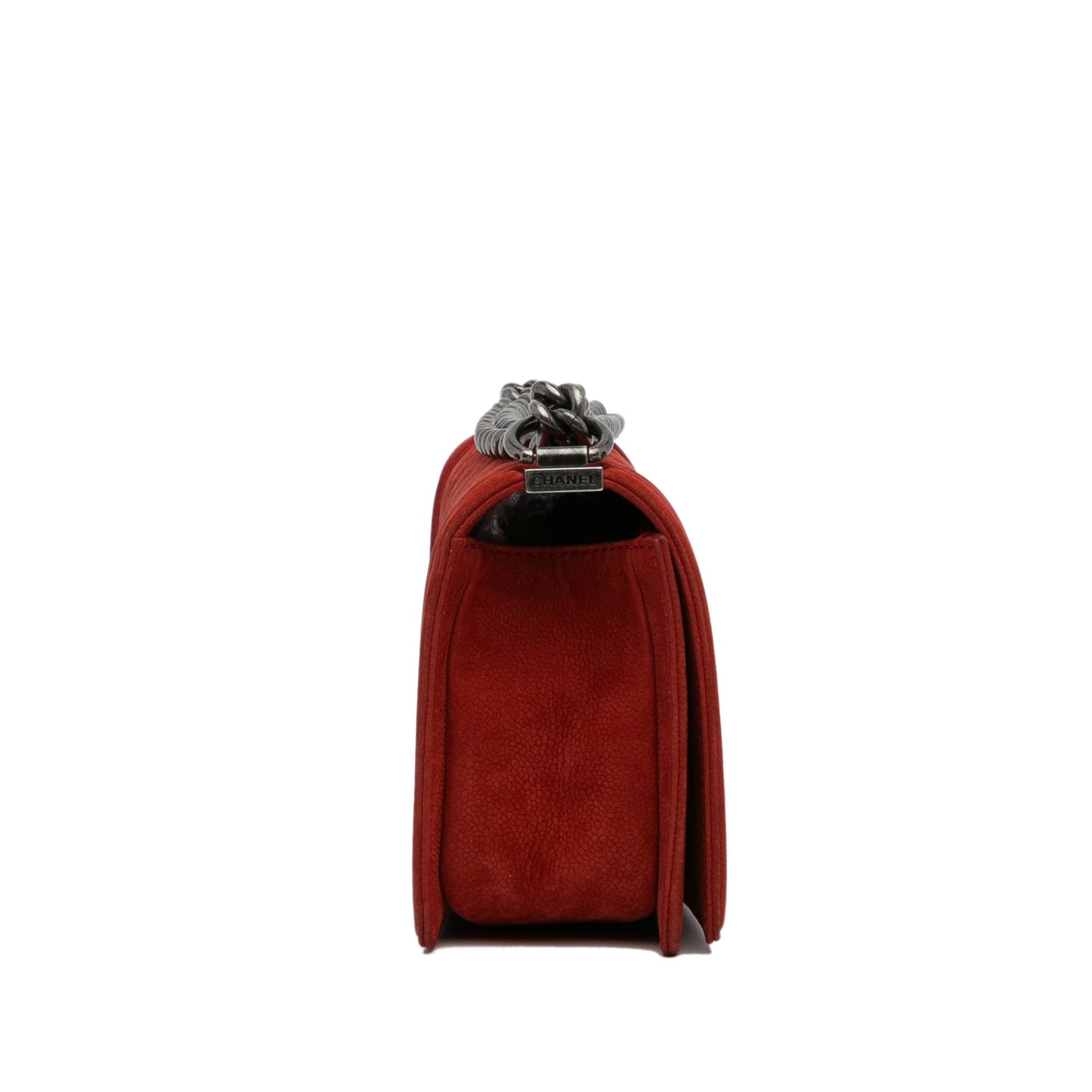 Chanel Old Medium Quilted Caviar Boy Flap Red