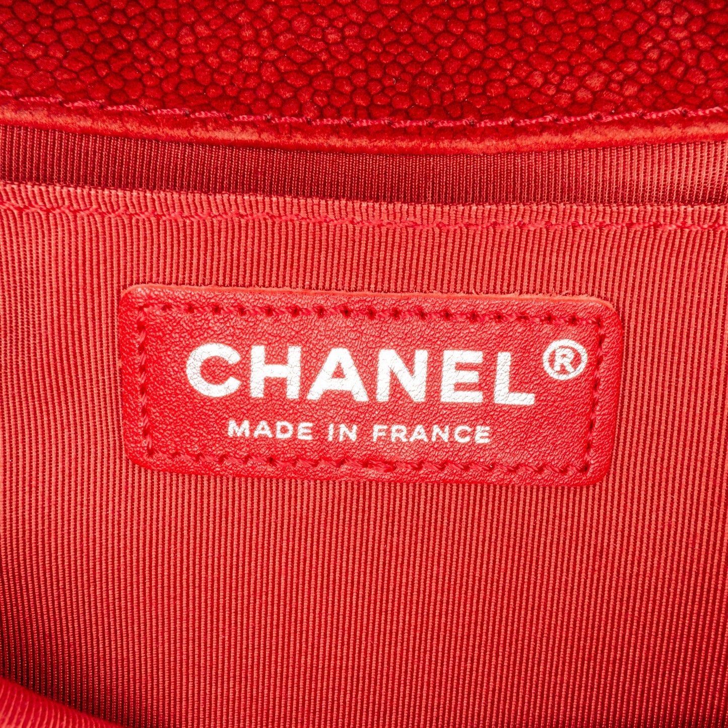 Chanel Old Medium Quilted Caviar Boy Flap Red