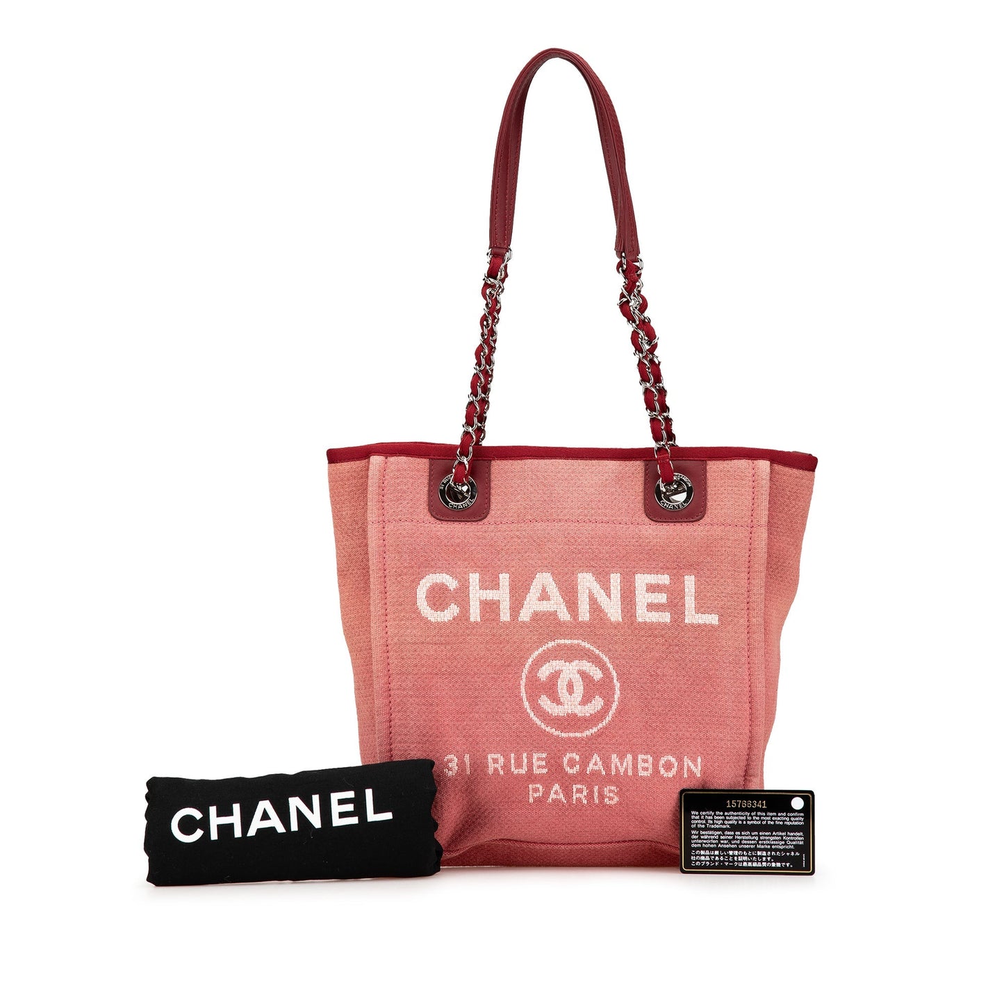 Chanel Mini Canvas Deauville Tote Red