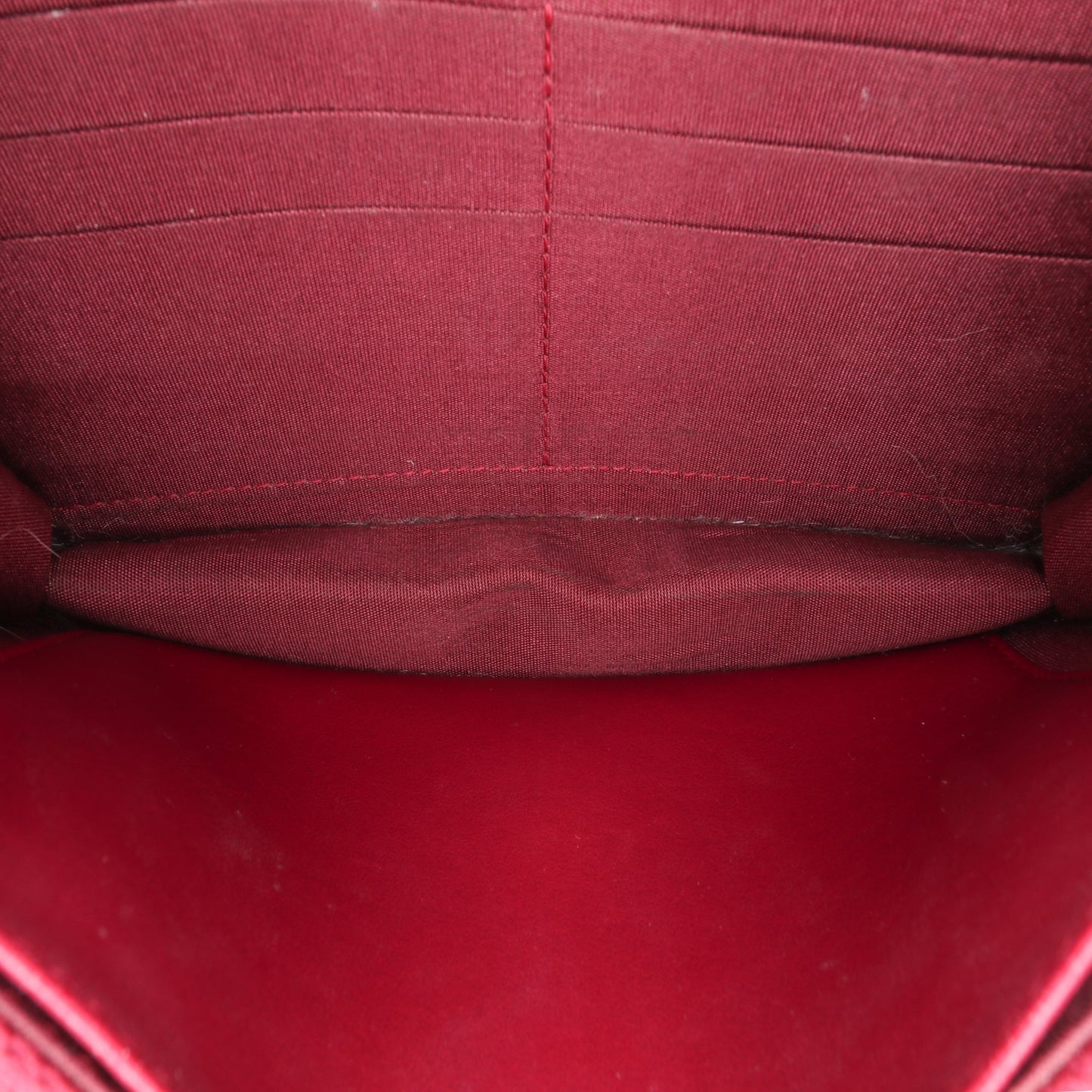 Chanel Stitched Goatskin Golden CC Wallet On Chain Red