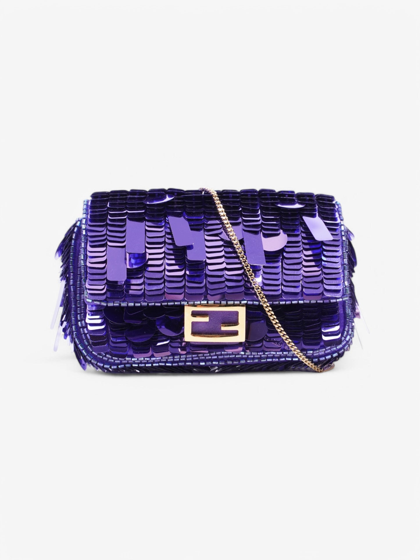 Fendi Baguette Purple Sequin Micro