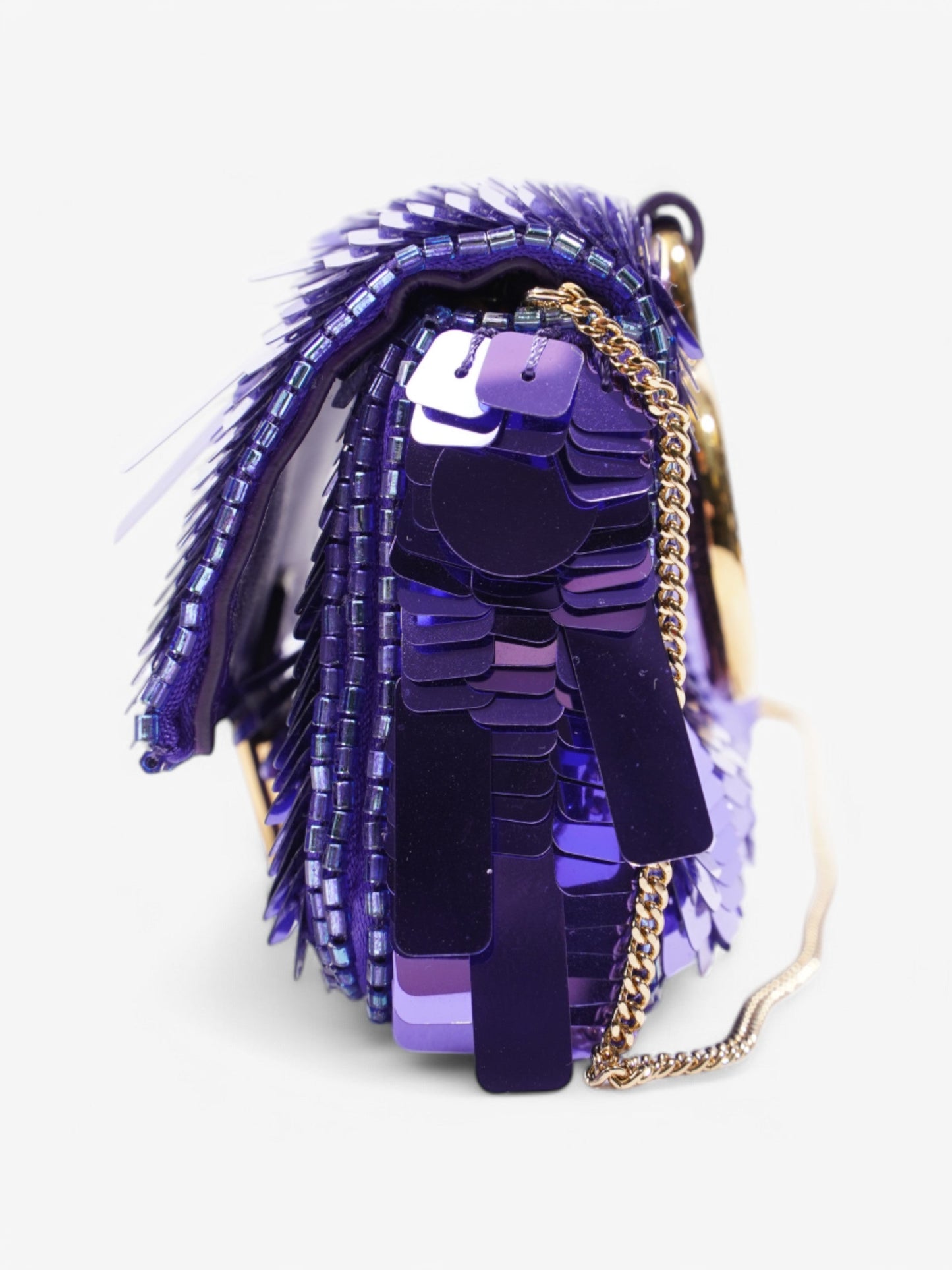 Fendi Baguette Purple Sequin Micro