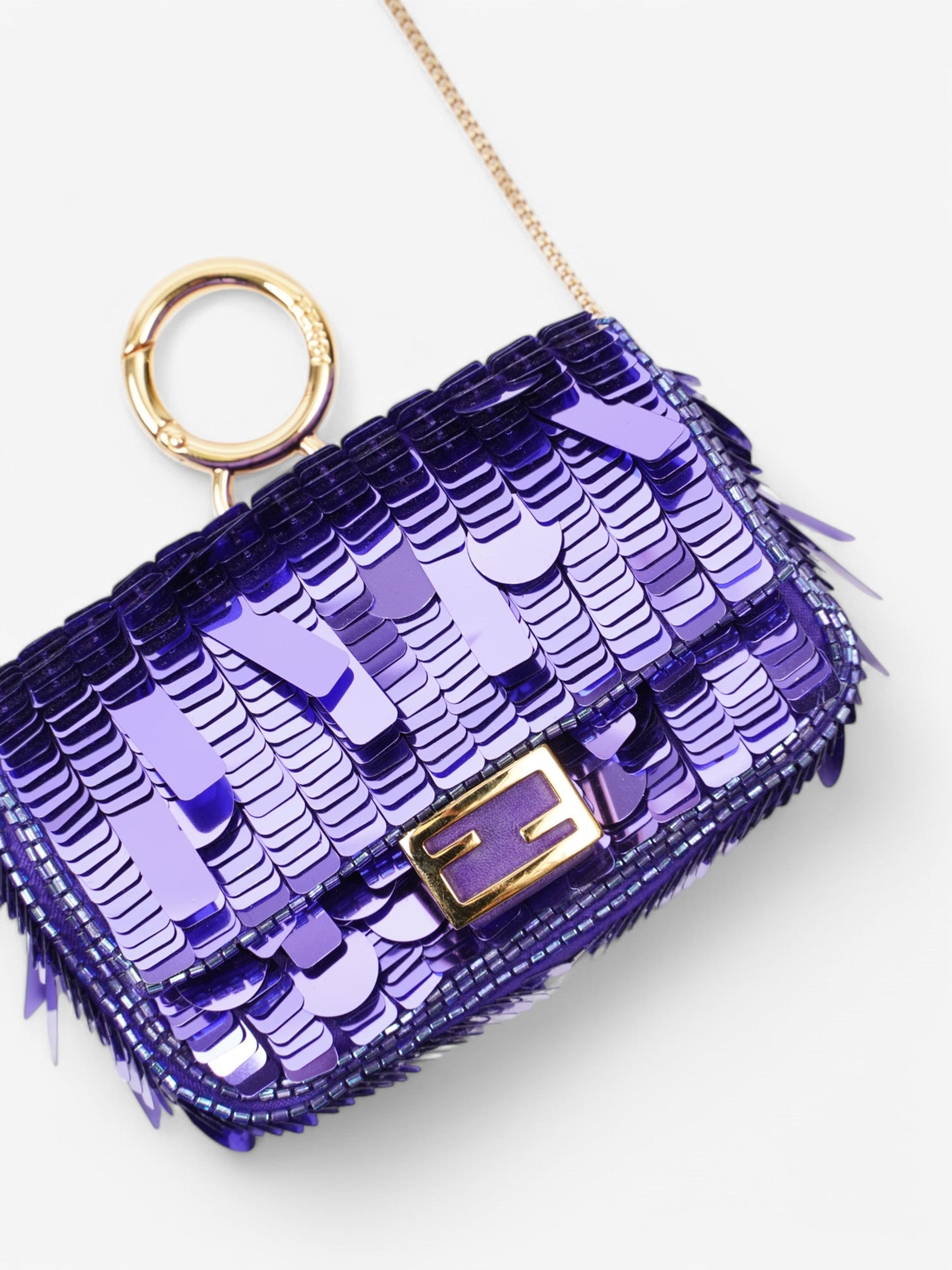 Fendi Baguette Purple Sequin Micro