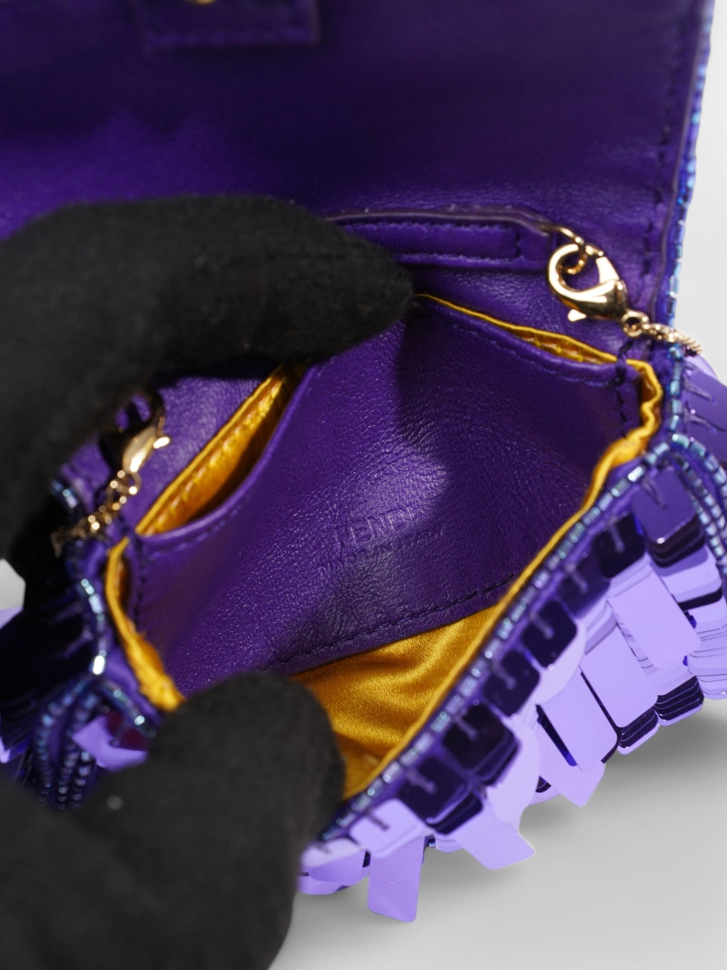 Fendi Baguette Purple Sequin Micro