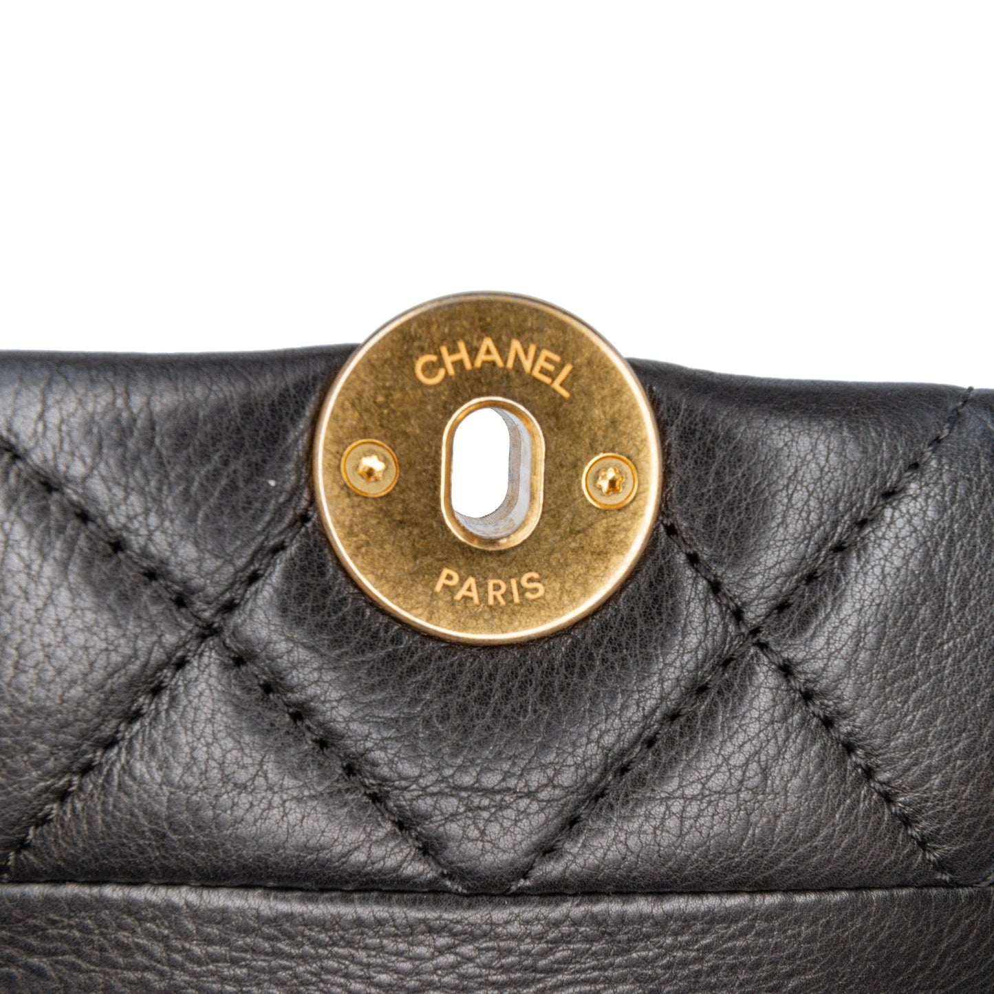 Chanel Quilted Calfskin Pearl CC Accordion Flap Black