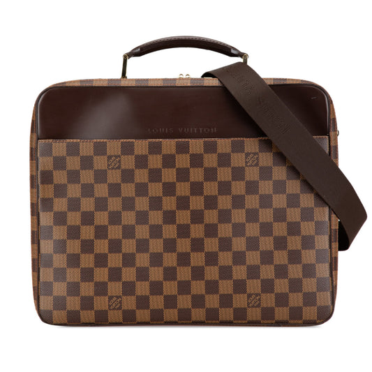 Louis Vuitton Damier Ebene Porte Ordinateur Sabana Brown