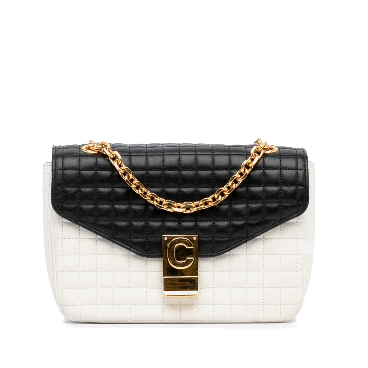 Celine Medium Quilted C Bag White