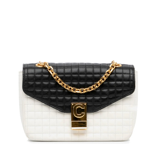 Celine Medium Quilted C Bag White