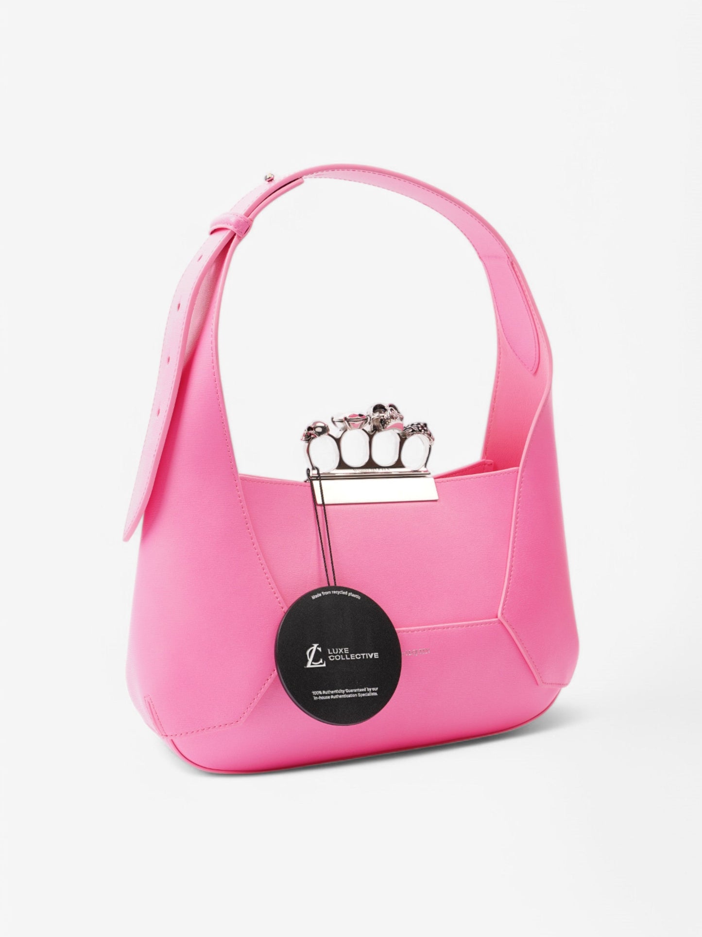 Alexander McQueen Hobo bag Neon Pink Leather 30 19 5