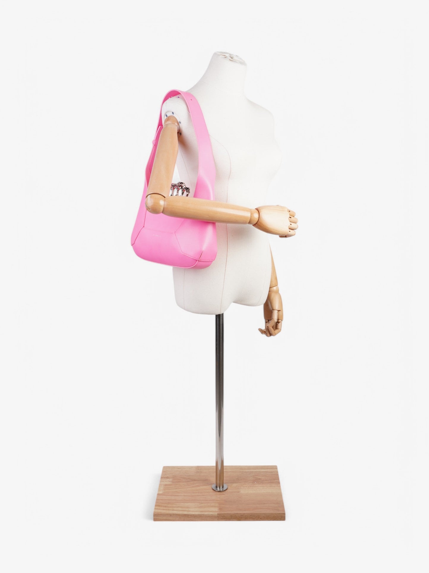 Alexander McQueen Hobo bag Neon Pink Leather 30 19 5