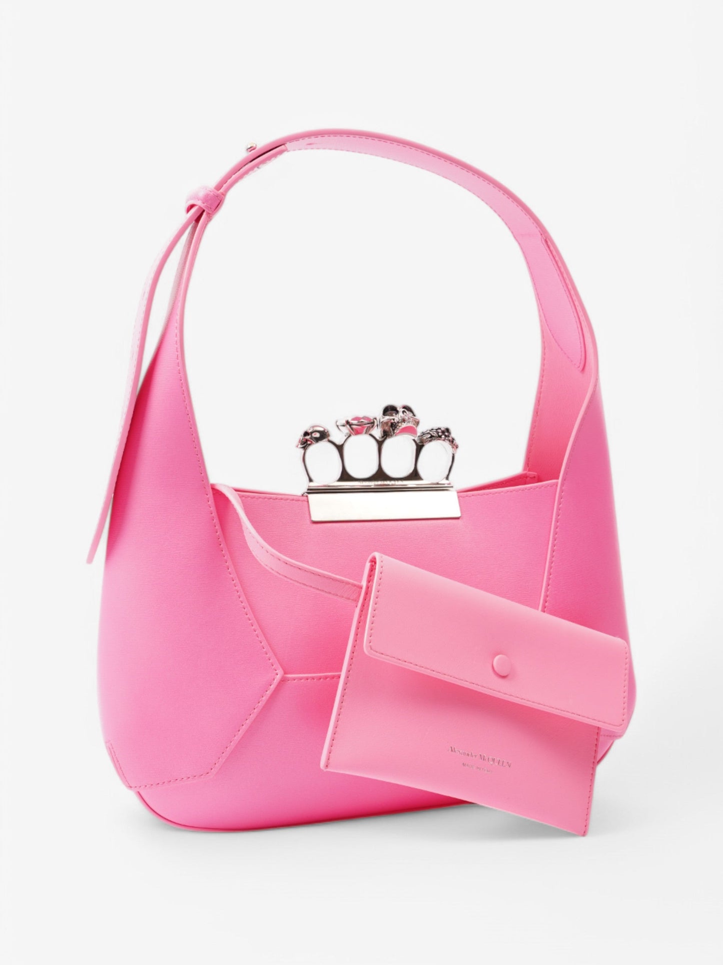 Alexander McQueen Hobo bag Neon Pink Leather 30 19 5