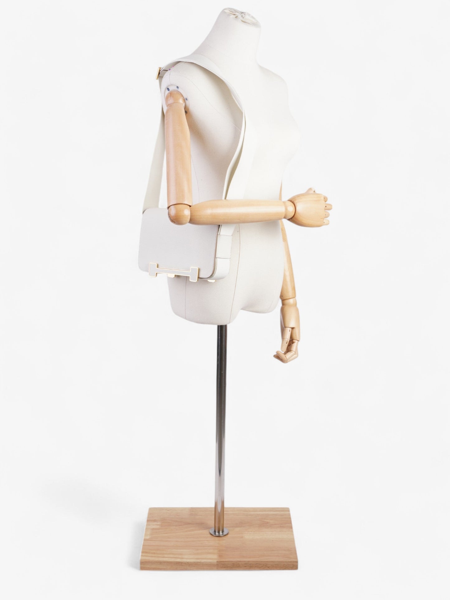 Hermes Geta Bag Mushroom Chevre Leather