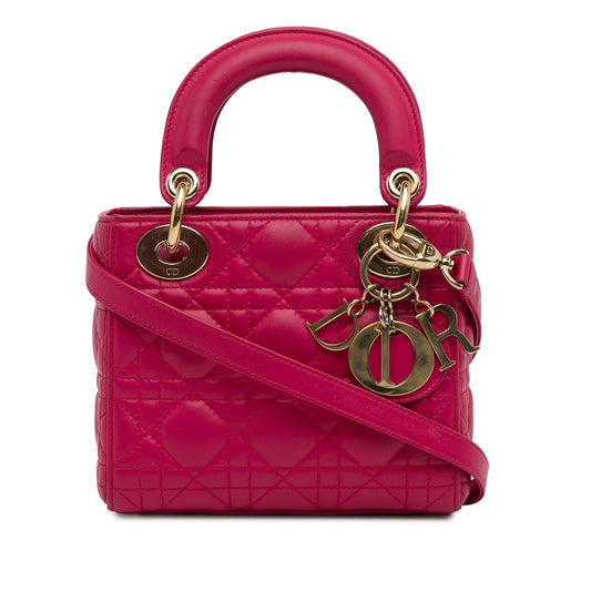 Dior Mini Lambskin Cannage Lady Dior Pink