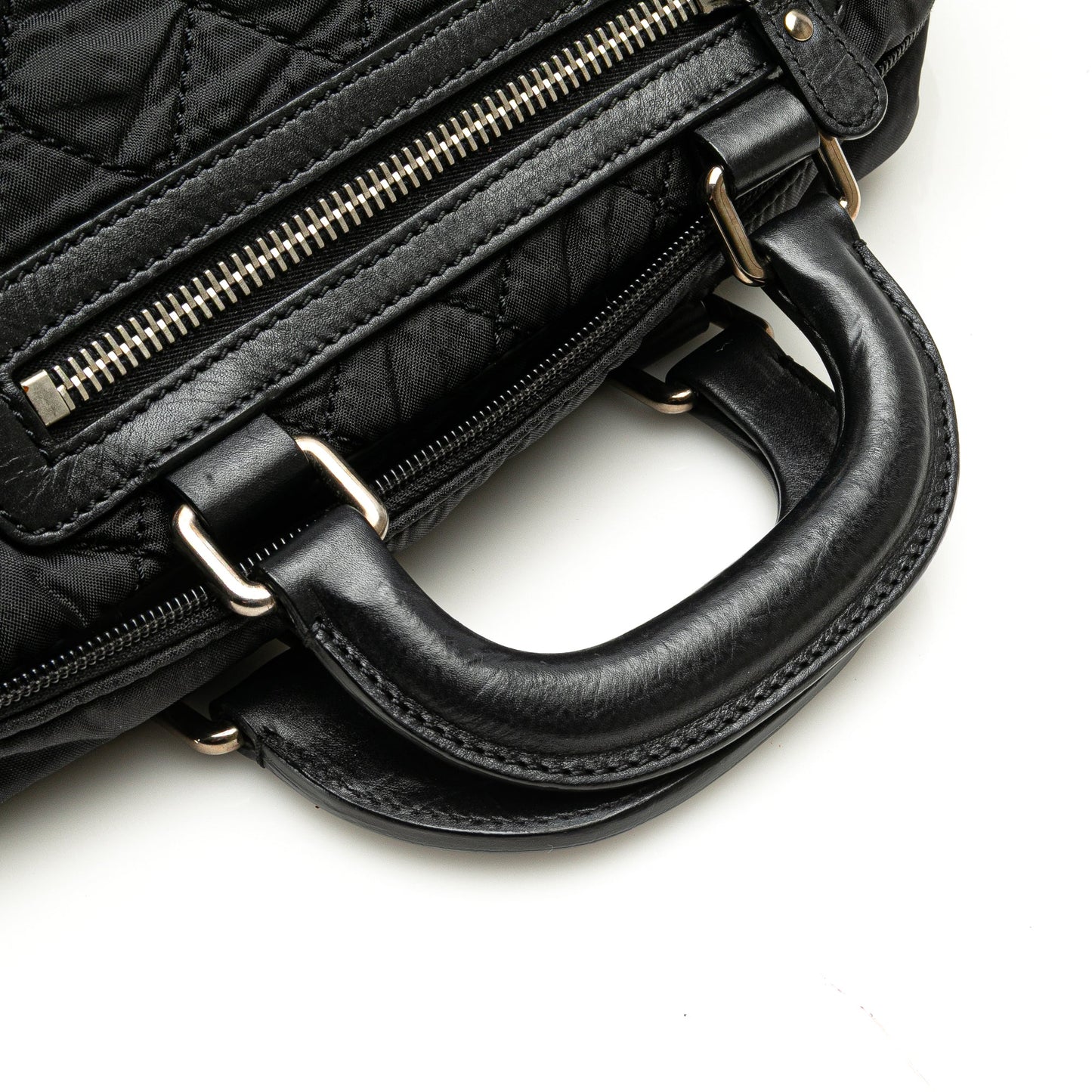 Chanel Paris New York Quilted Nylon Duffle Handbag Black