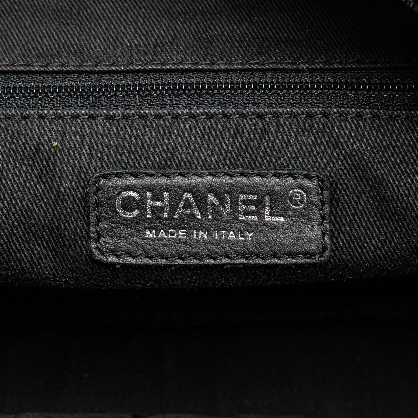 Chanel Paris New York Quilted Nylon Duffle Handbag Black