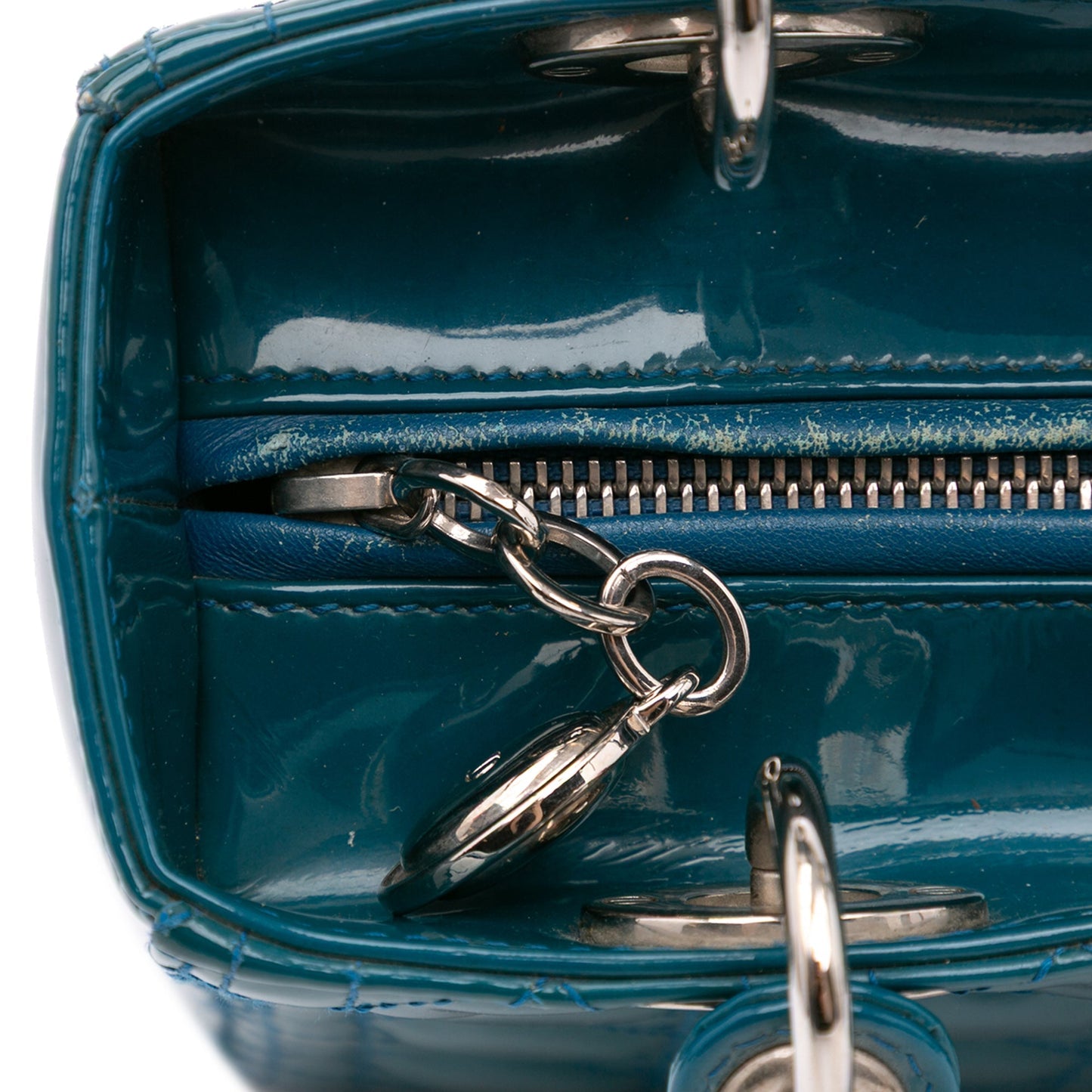 Dior Medium Patent Cannage Lady Dior Blue