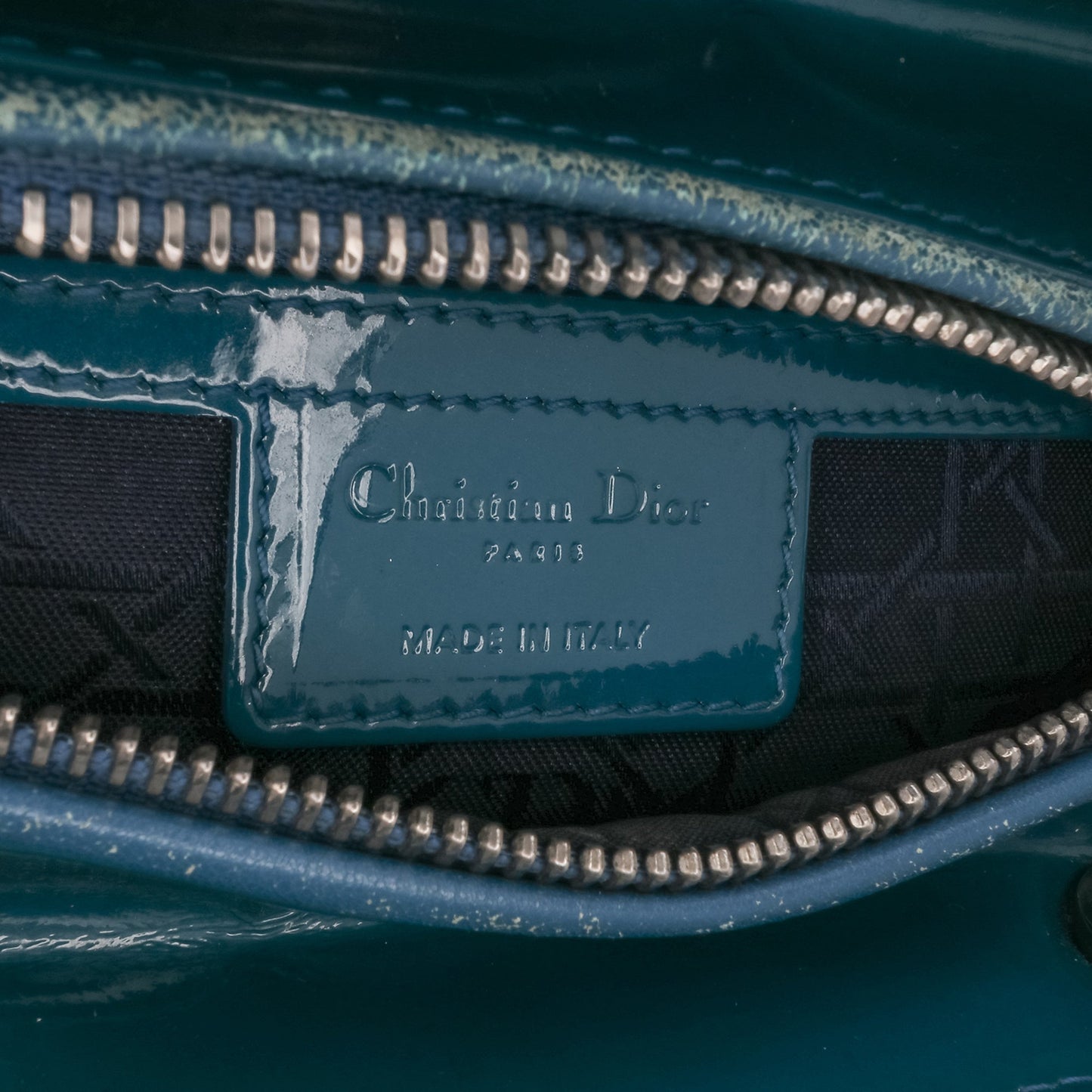 Dior Medium Patent Cannage Lady Dior Blue