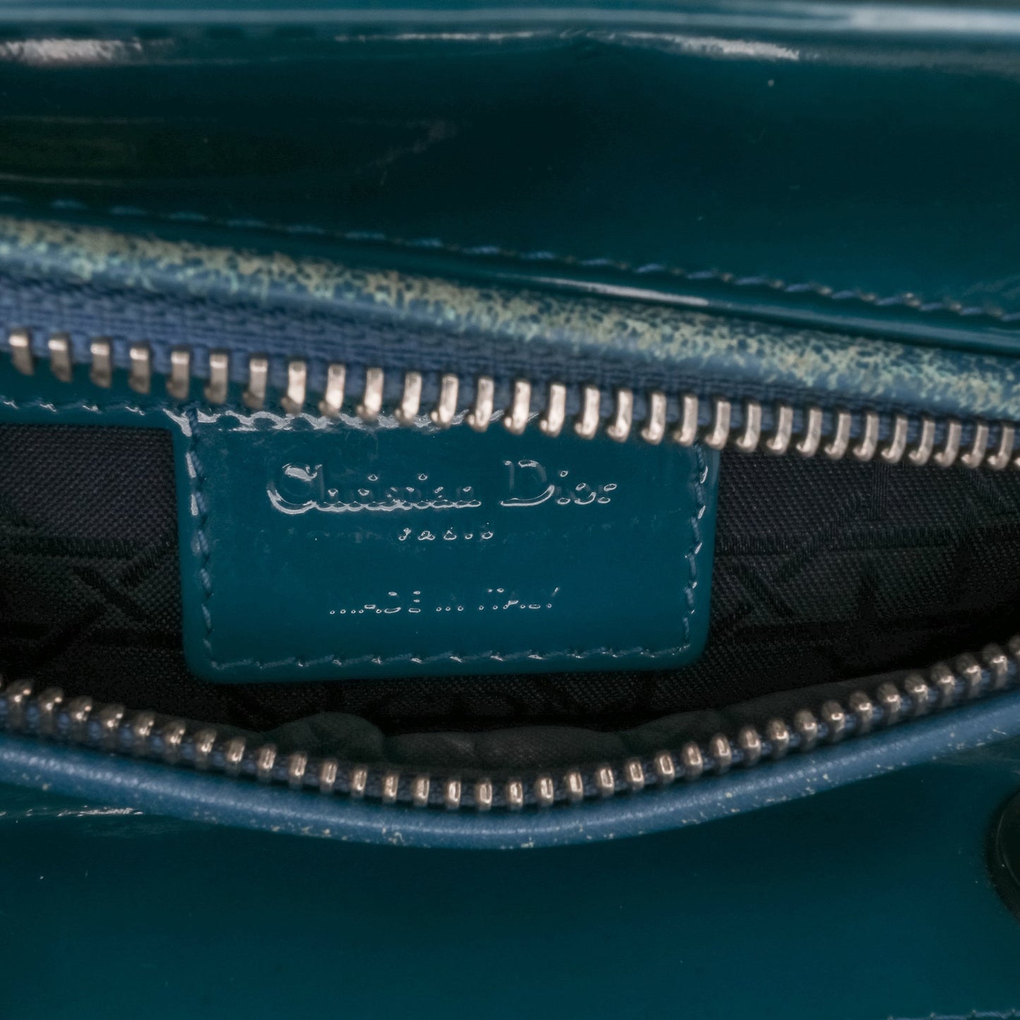 Dior Medium Patent Cannage Lady Dior Blue