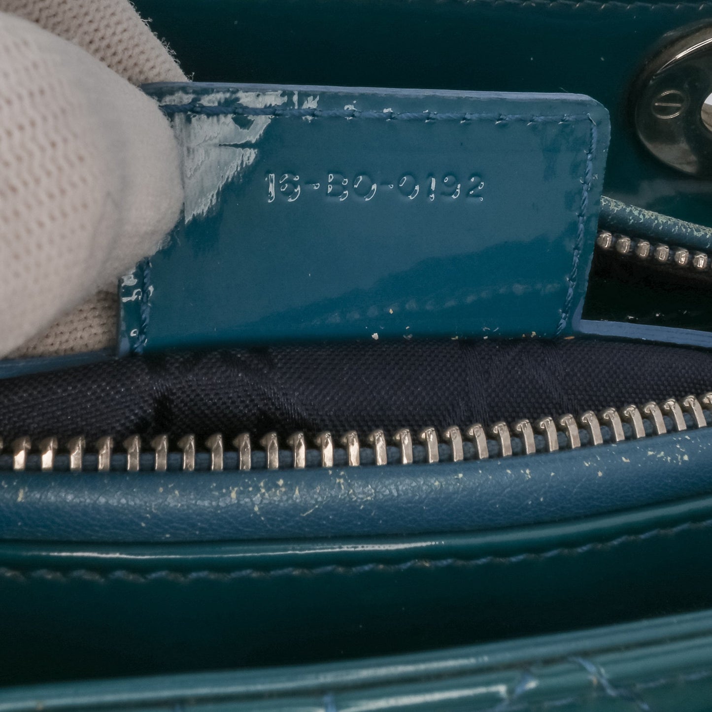 Dior Medium Patent Cannage Lady Dior Blue