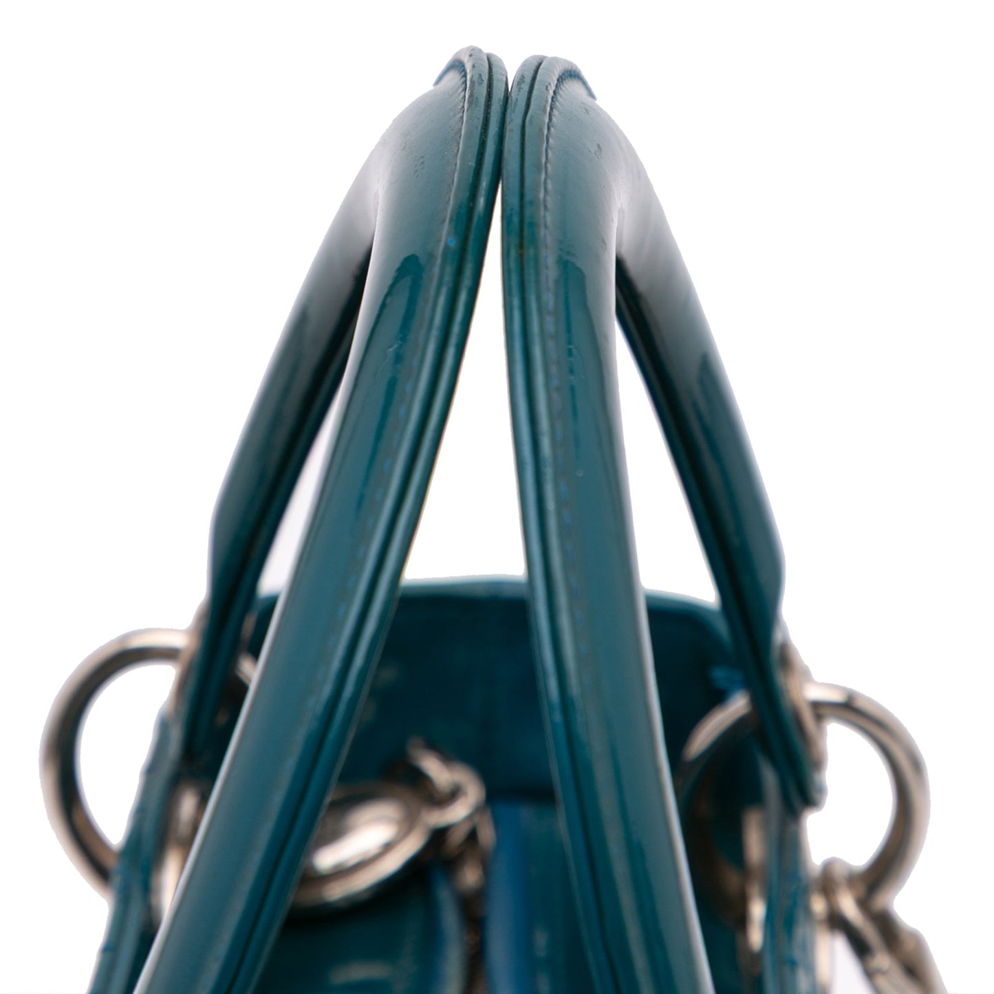 Dior Medium Patent Cannage Lady Dior Blue