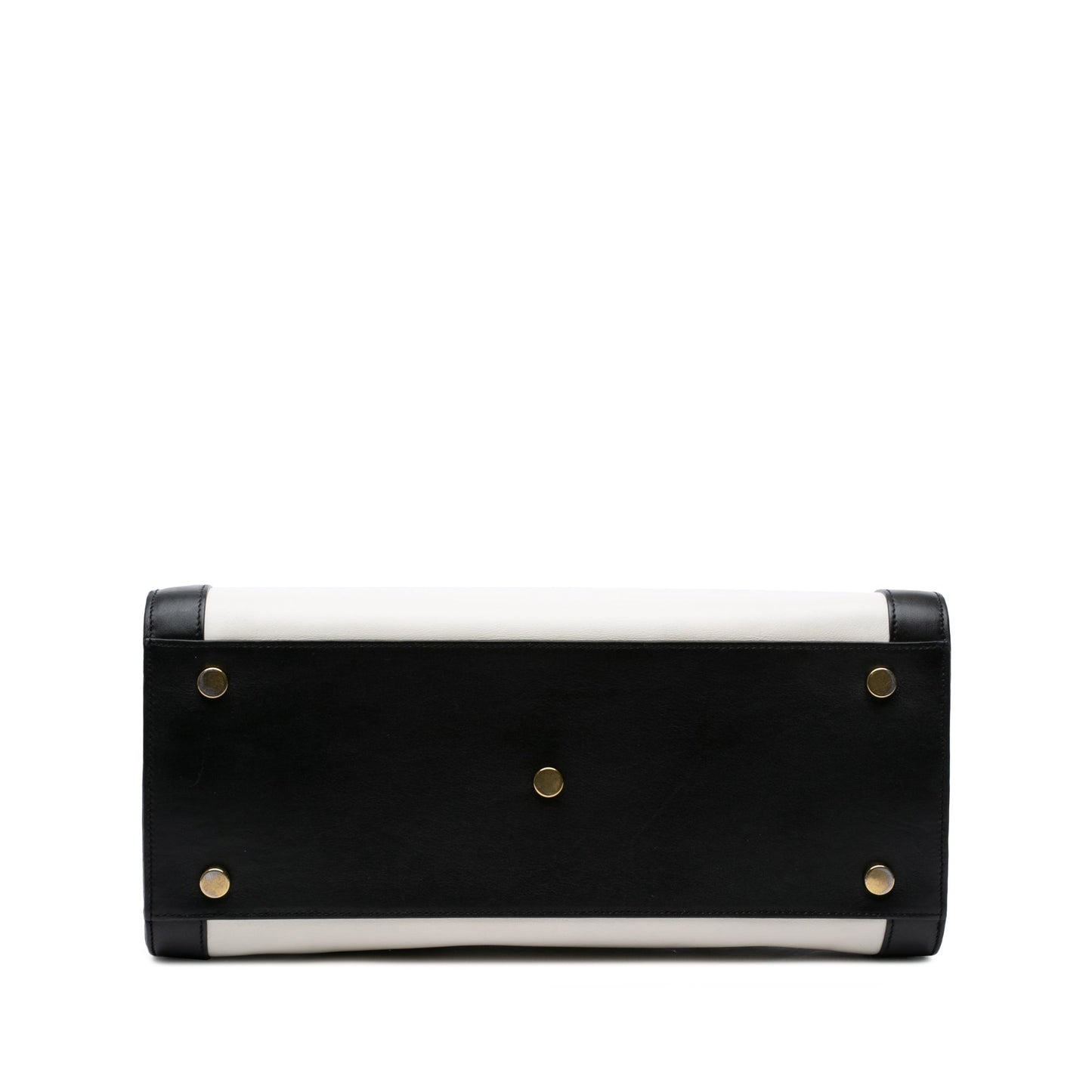 Saint Laurent Small Bicolor Leather Sac de Jour Satchel White