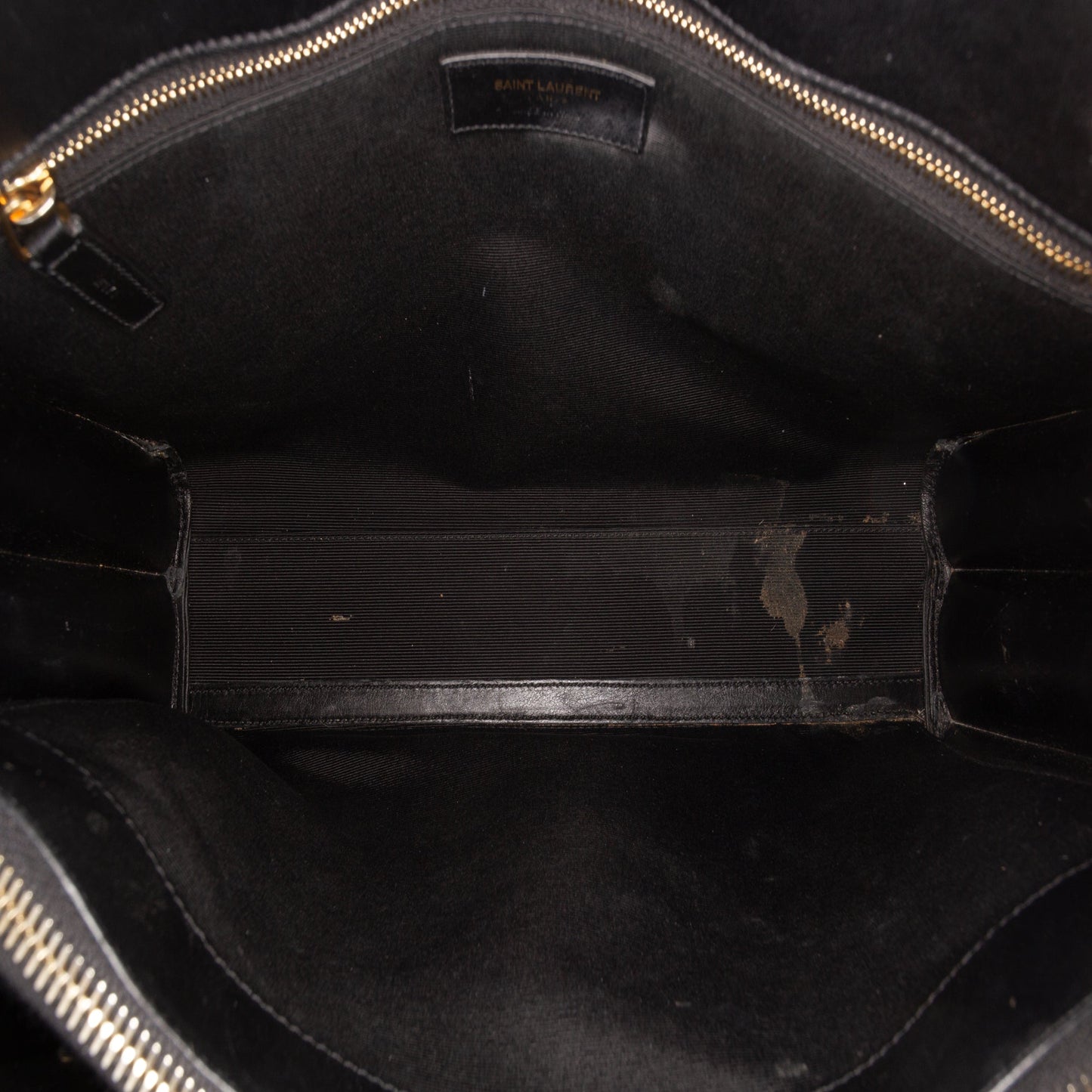 Saint Laurent Small Bicolor Leather Sac de Jour Satchel White