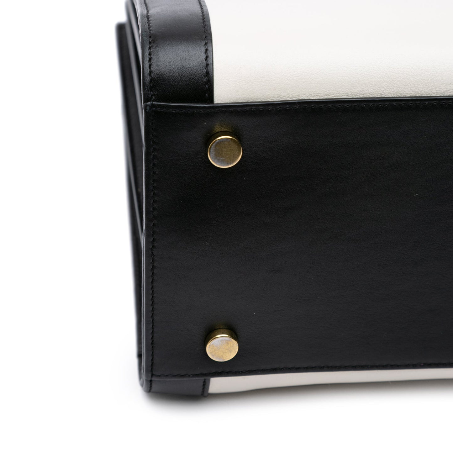 Saint Laurent Small Bicolor Leather Sac de Jour Satchel White