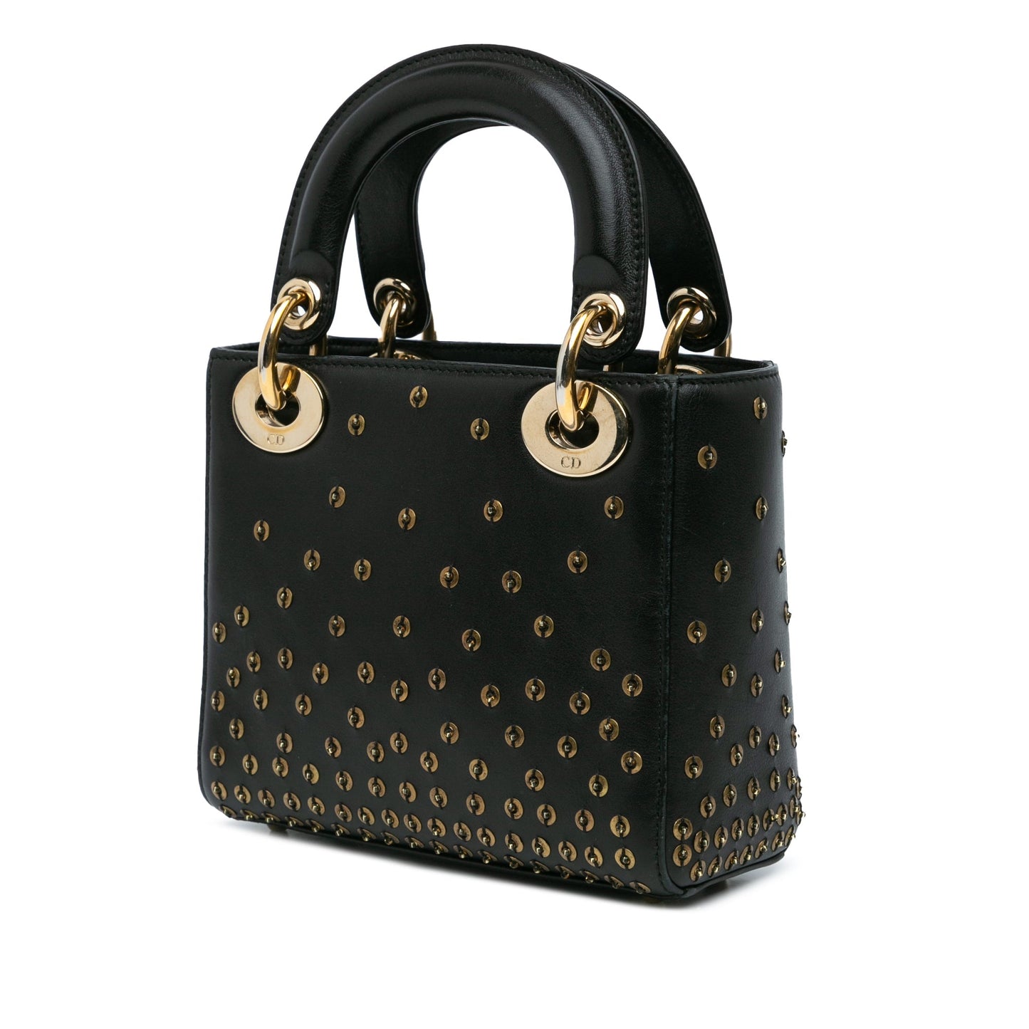 Dior Mini Calfskin Embellished Lady Dior Black