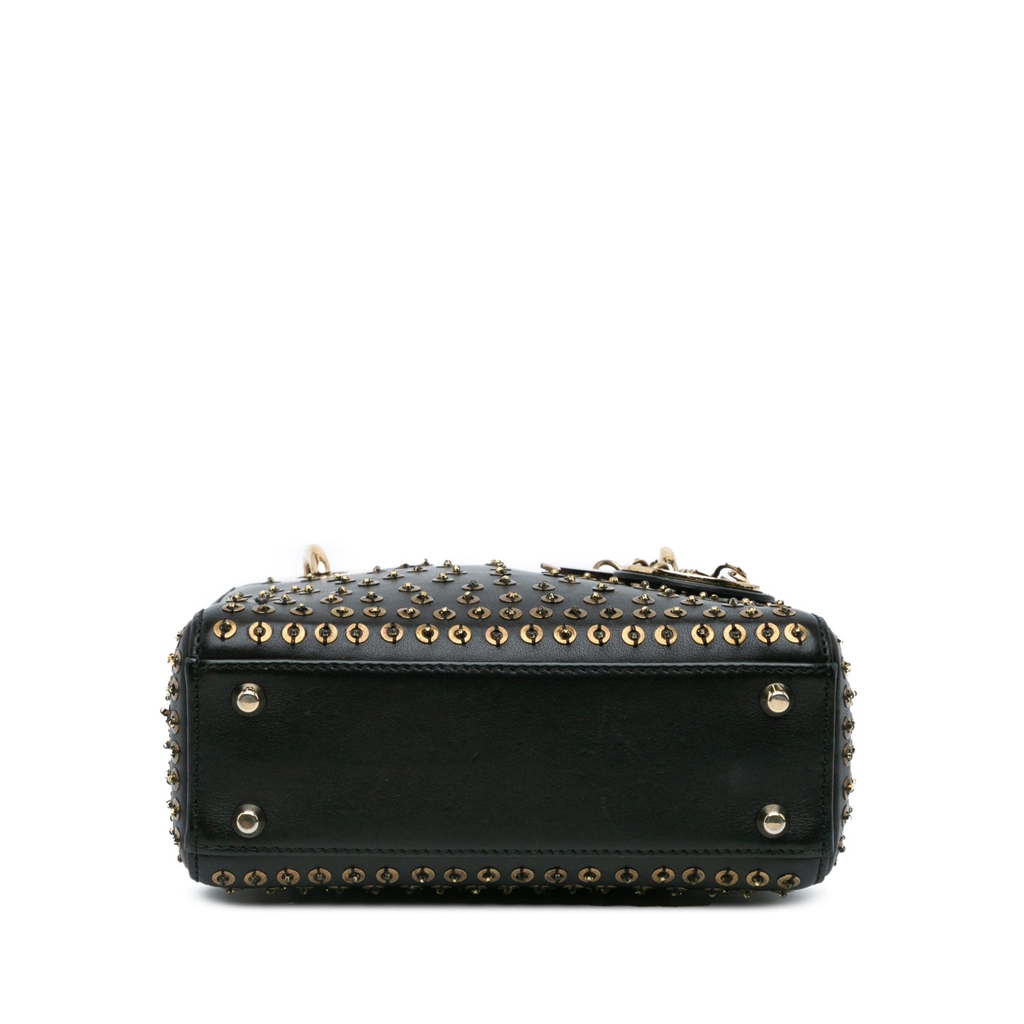 Dior Mini Calfskin Embellished Lady Dior Black