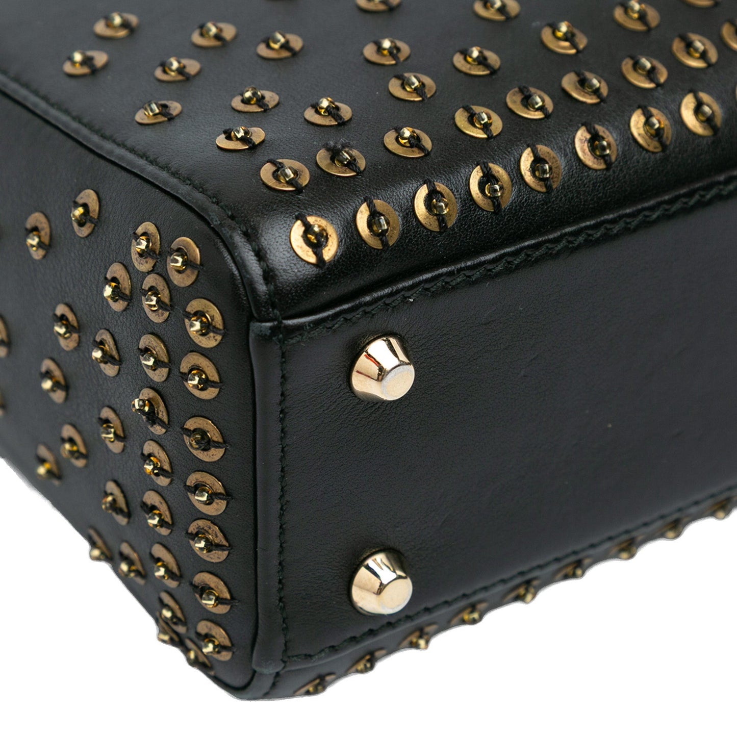 Dior Mini Calfskin Embellished Lady Dior Black