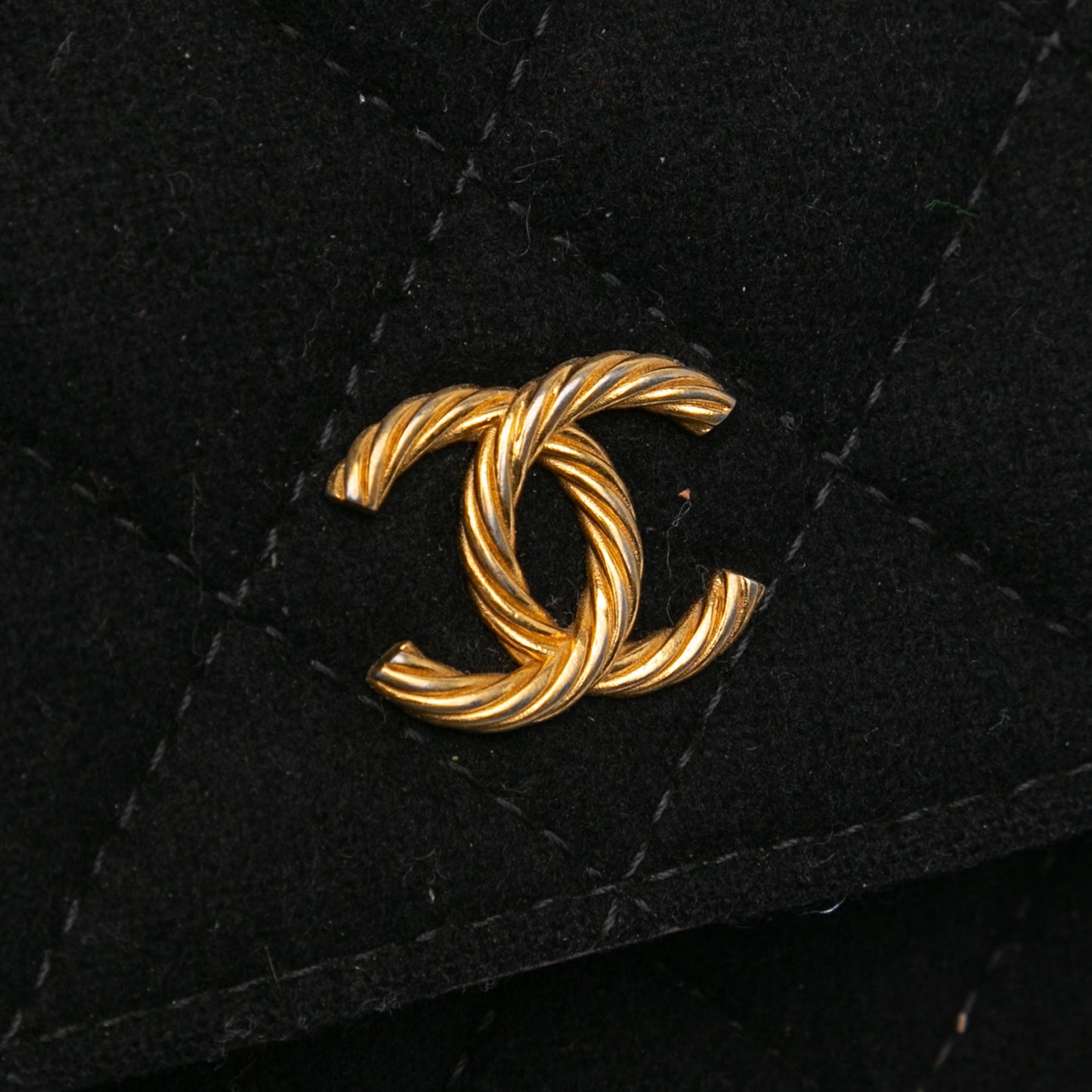 Chanel Paris Hamburg Quilted Wool Charms Wallet On Chain Black
