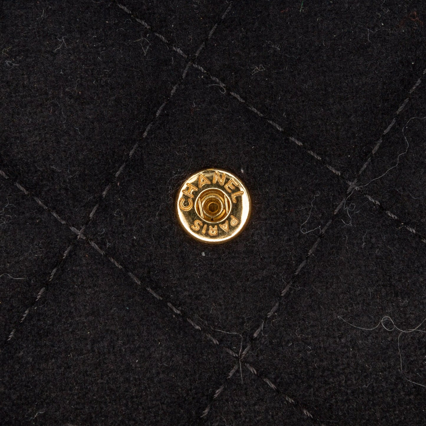 Chanel Paris Hamburg Quilted Wool Charms Wallet On Chain Black