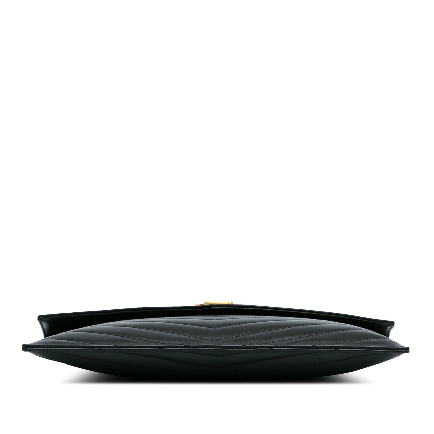 Saint Laurent Chevron Monogram Uptown Clutch Black