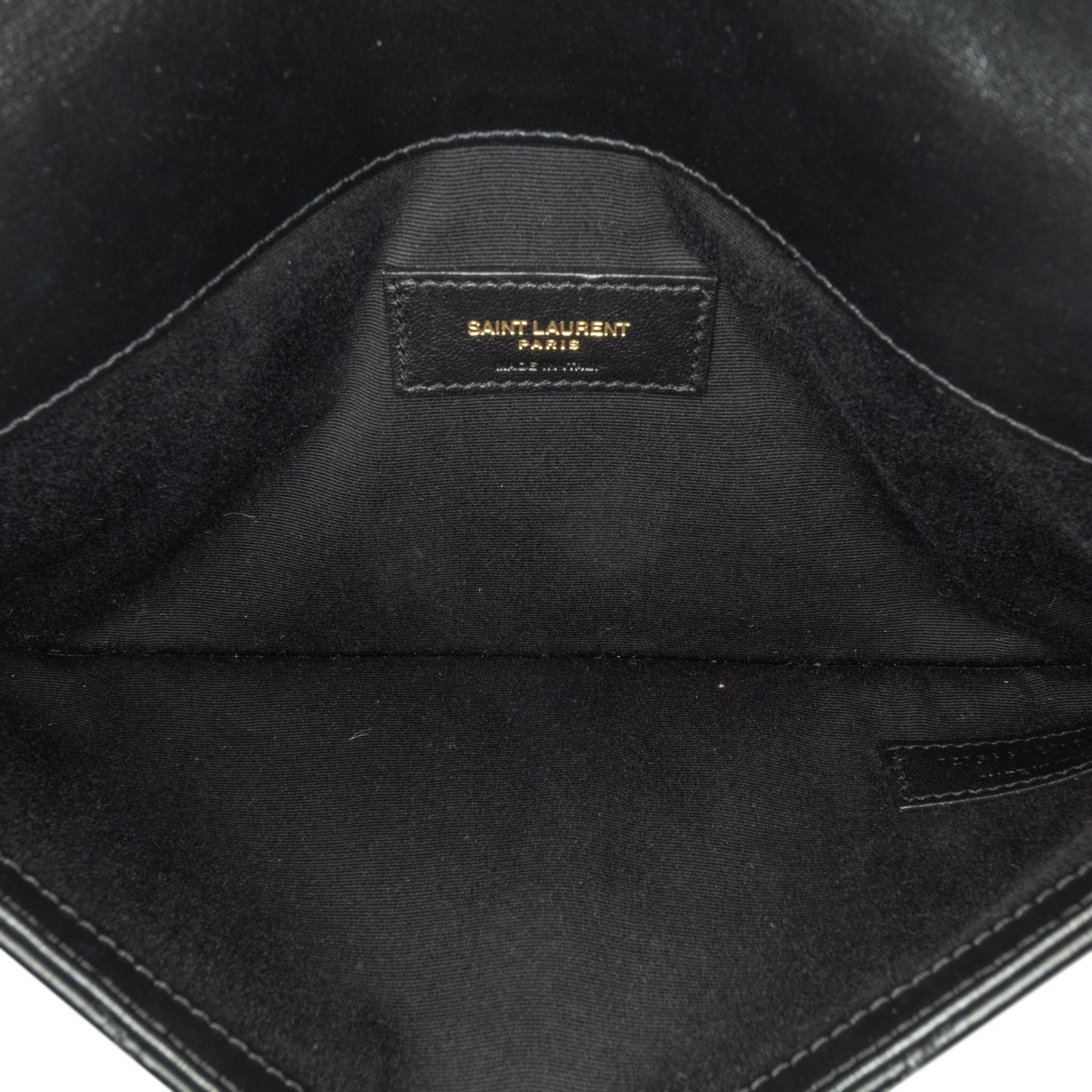 Saint Laurent Chevron Monogram Uptown Clutch Black