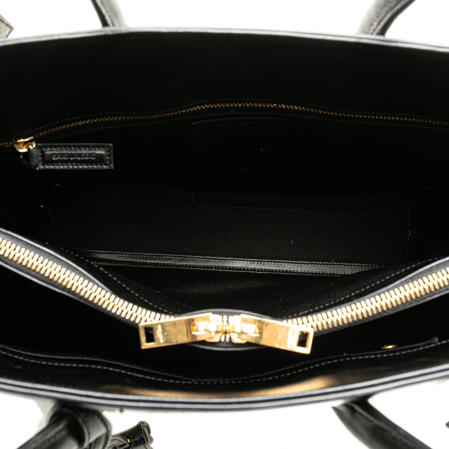 Saint Laurent Small Bicolor Leather Sac de Jour Satchel White