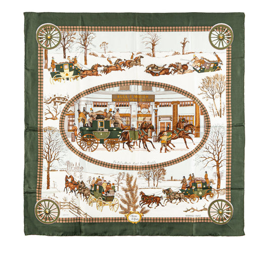 Sattars  Hiver En Poste Silk Scarf Green