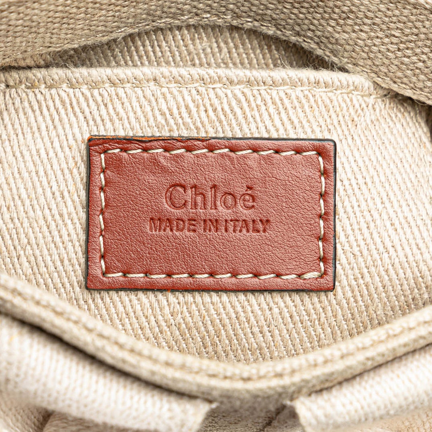 Chloé Mini Canvas Woody Satchel Brown