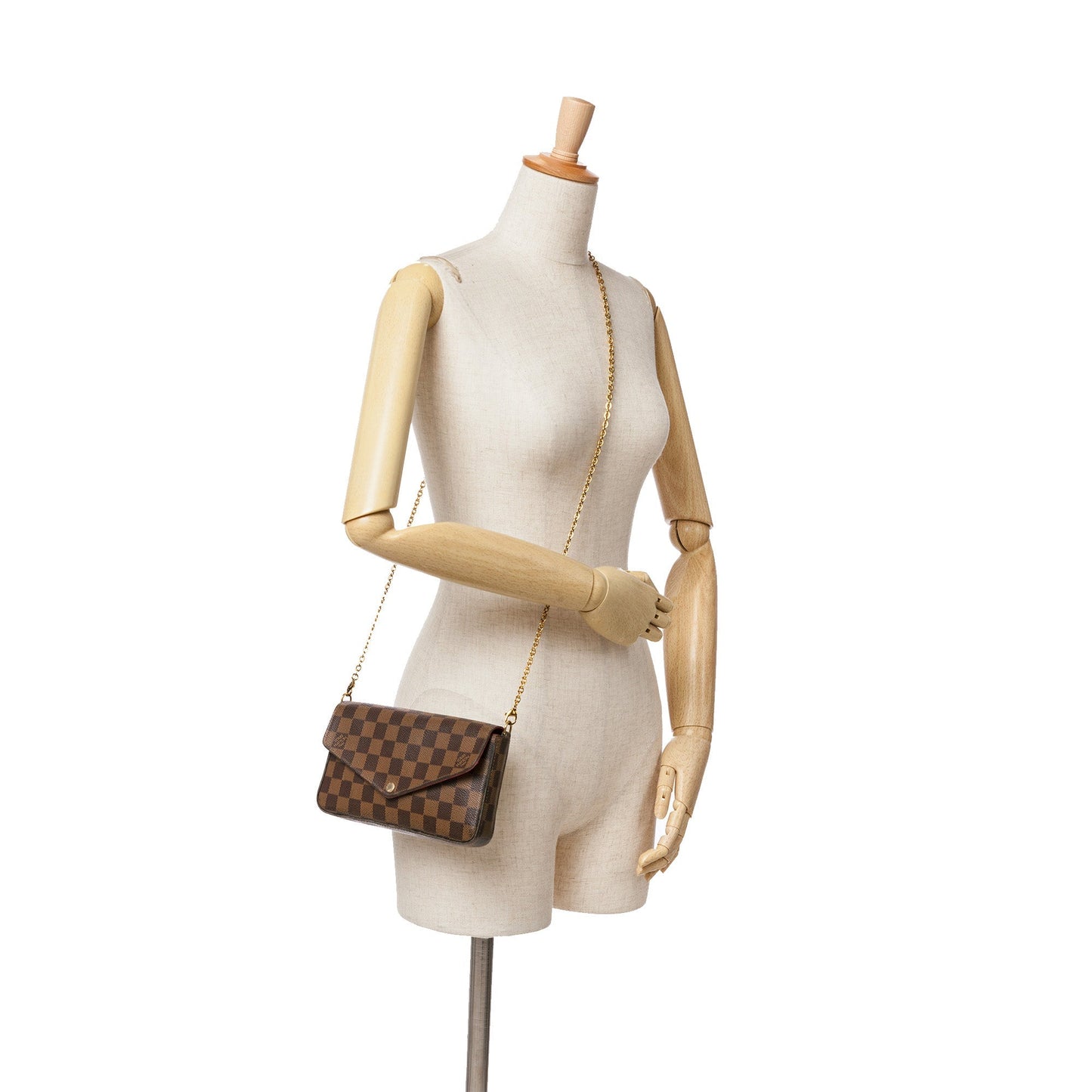 Louis Vuitton Damier Ebene Pochette Felicie Brown