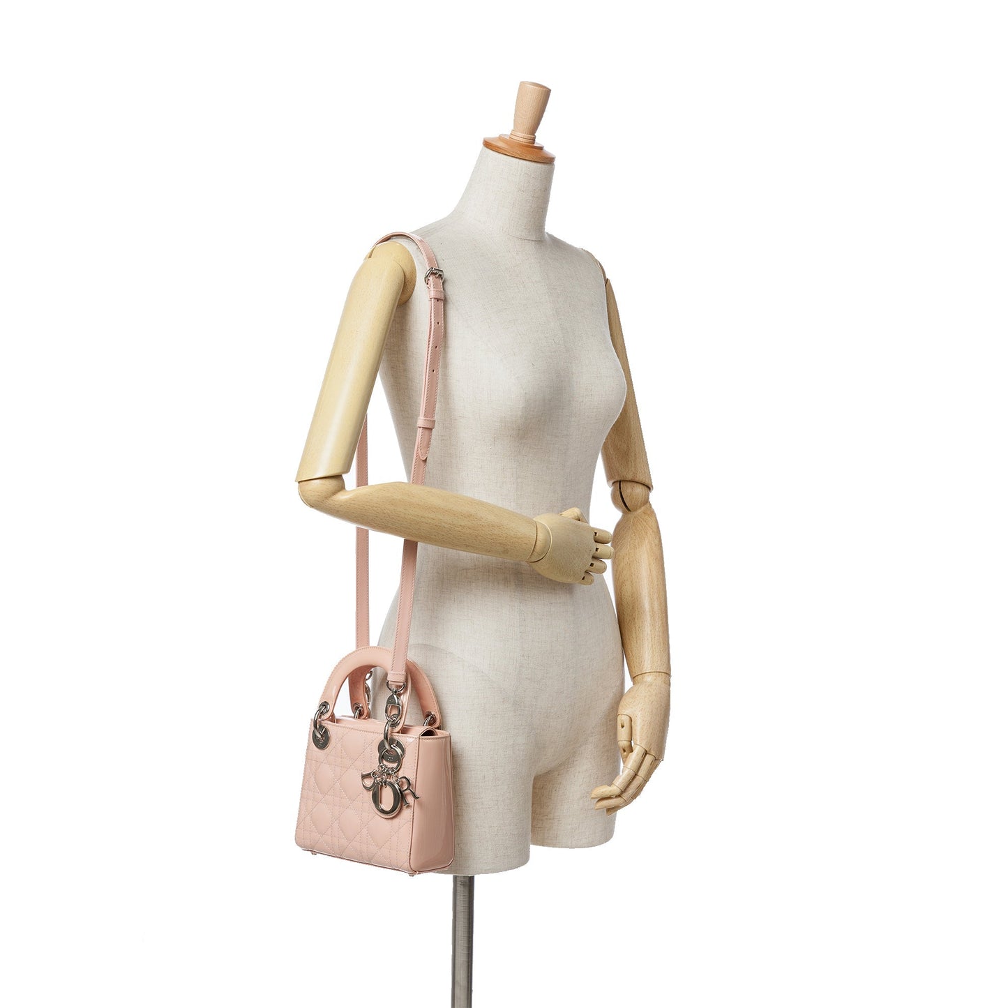 Dior Mini Patent Cannage Lady Dior Pink