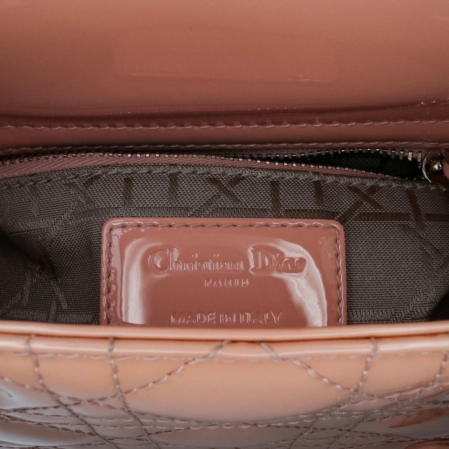 Dior Mini Patent Cannage Lady Dior Pink