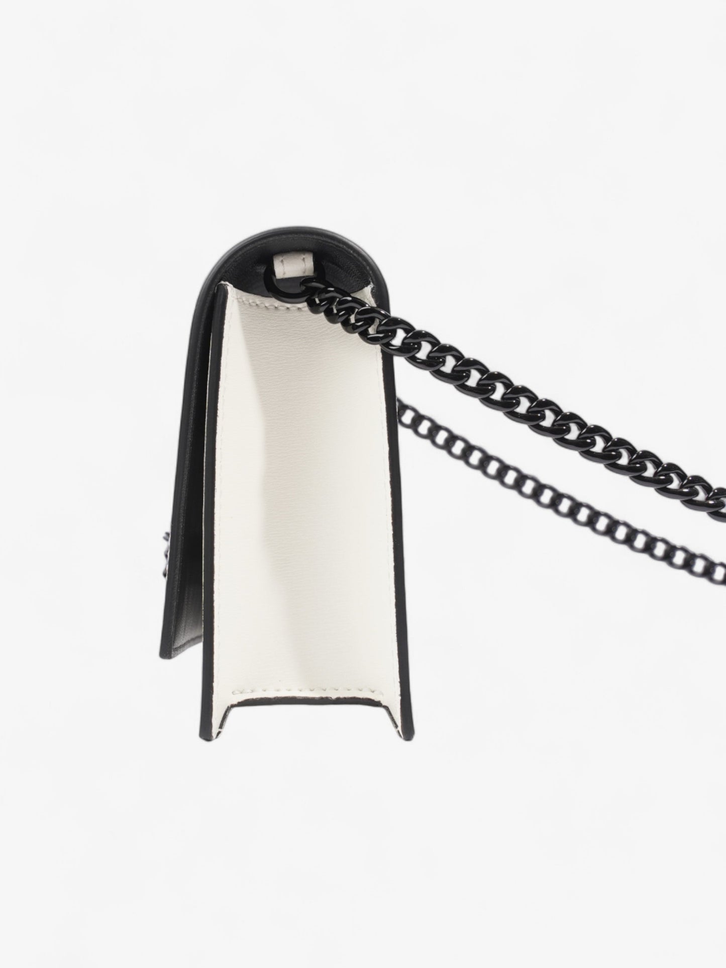 Alexander McQueen Skull Crossbody Bag White  / Black Leather