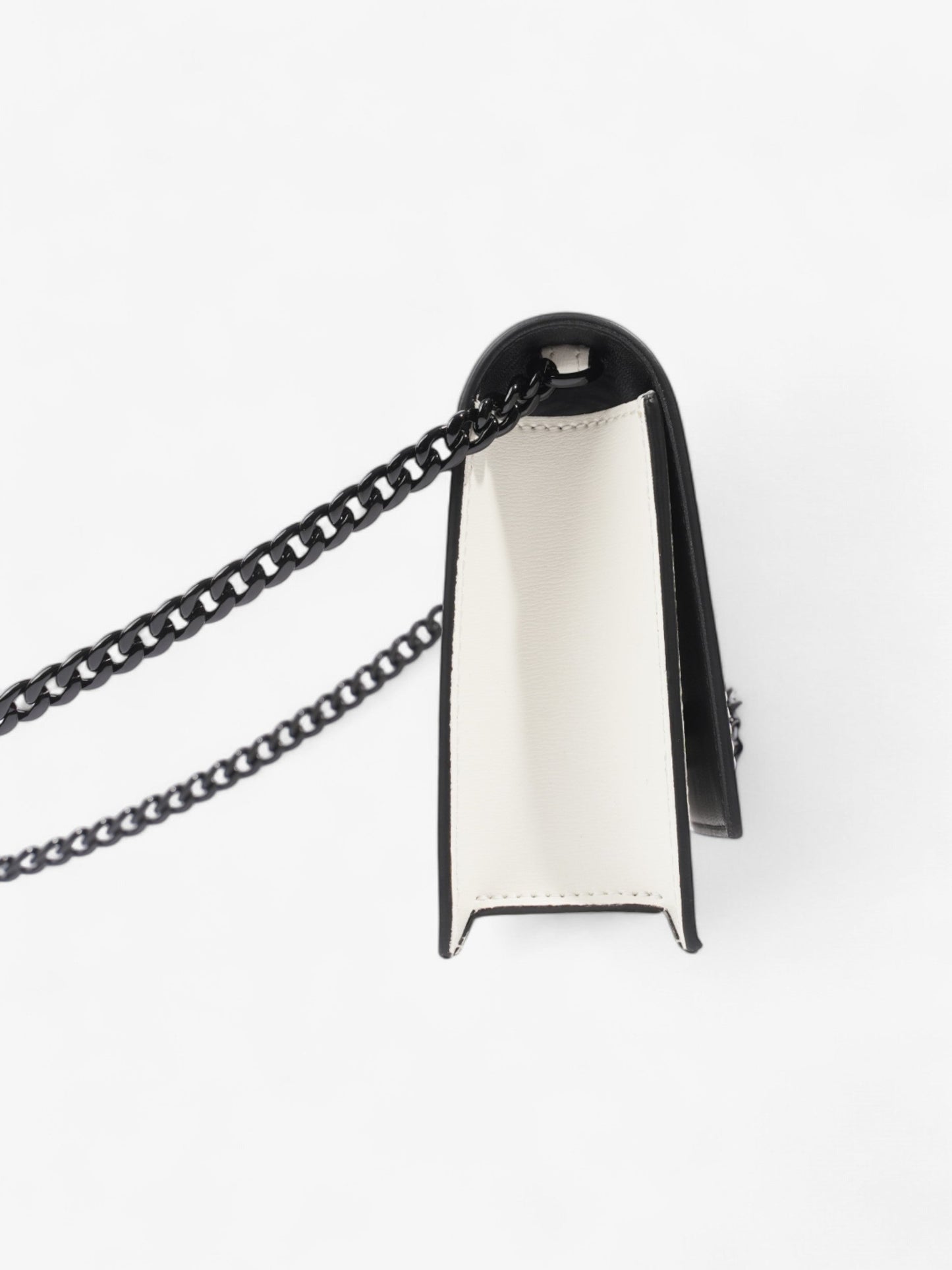 Alexander McQueen Skull Crossbody Bag White  / Black Leather