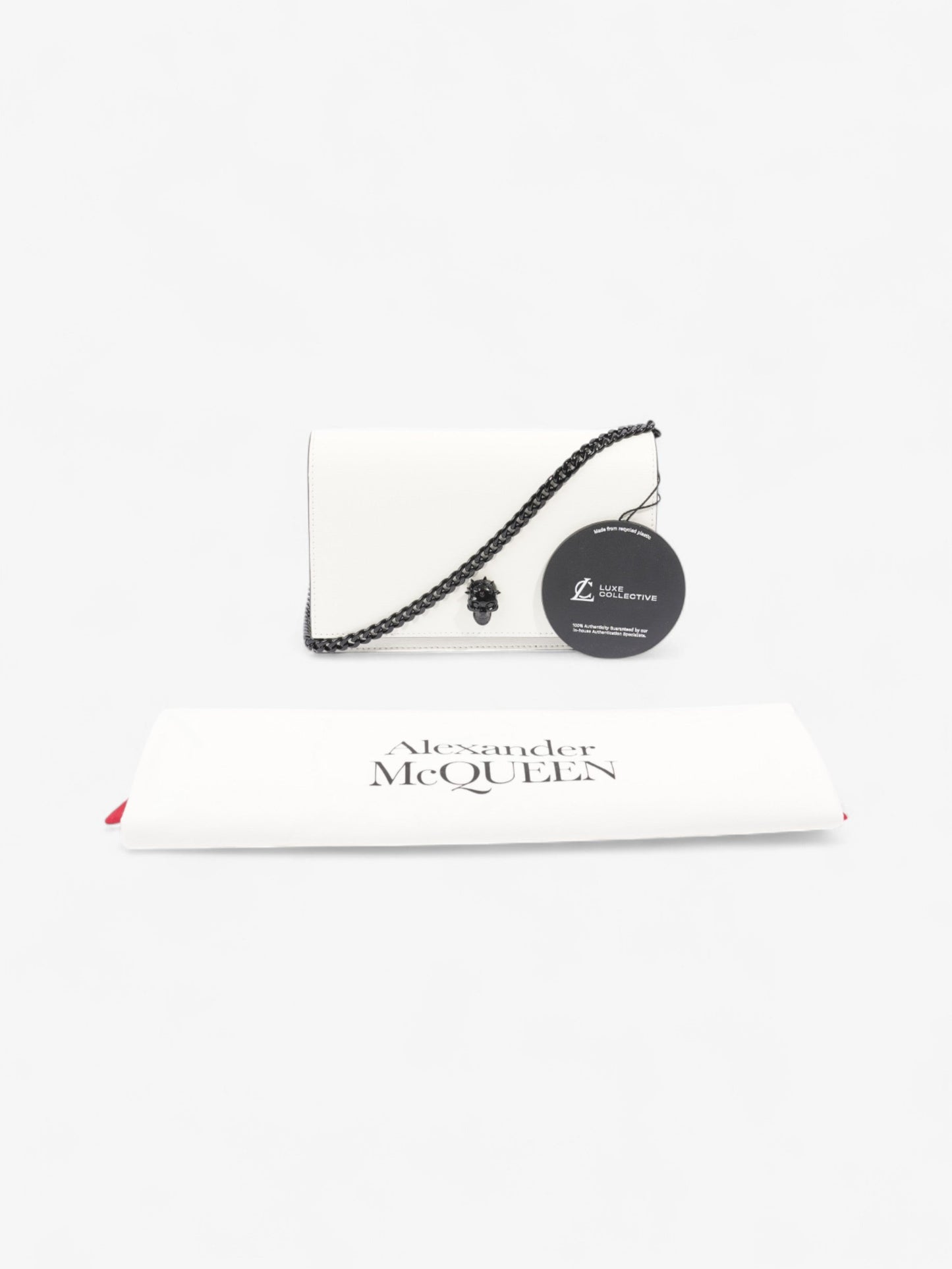 Alexander McQueen Skull Crossbody Bag White  / Black Leather