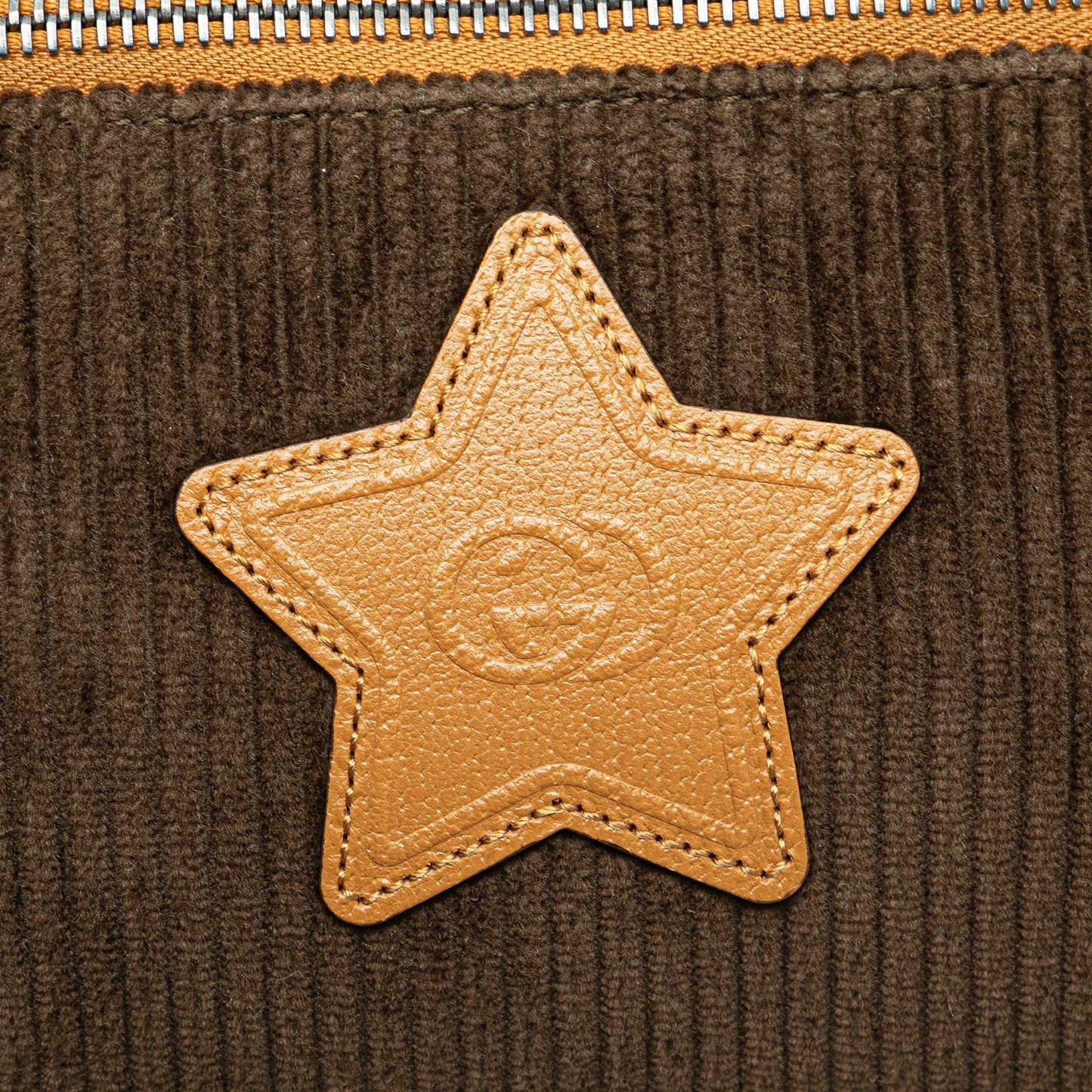 Gucci Corduroy Interlocking G Children's Star Belt Bag Brown