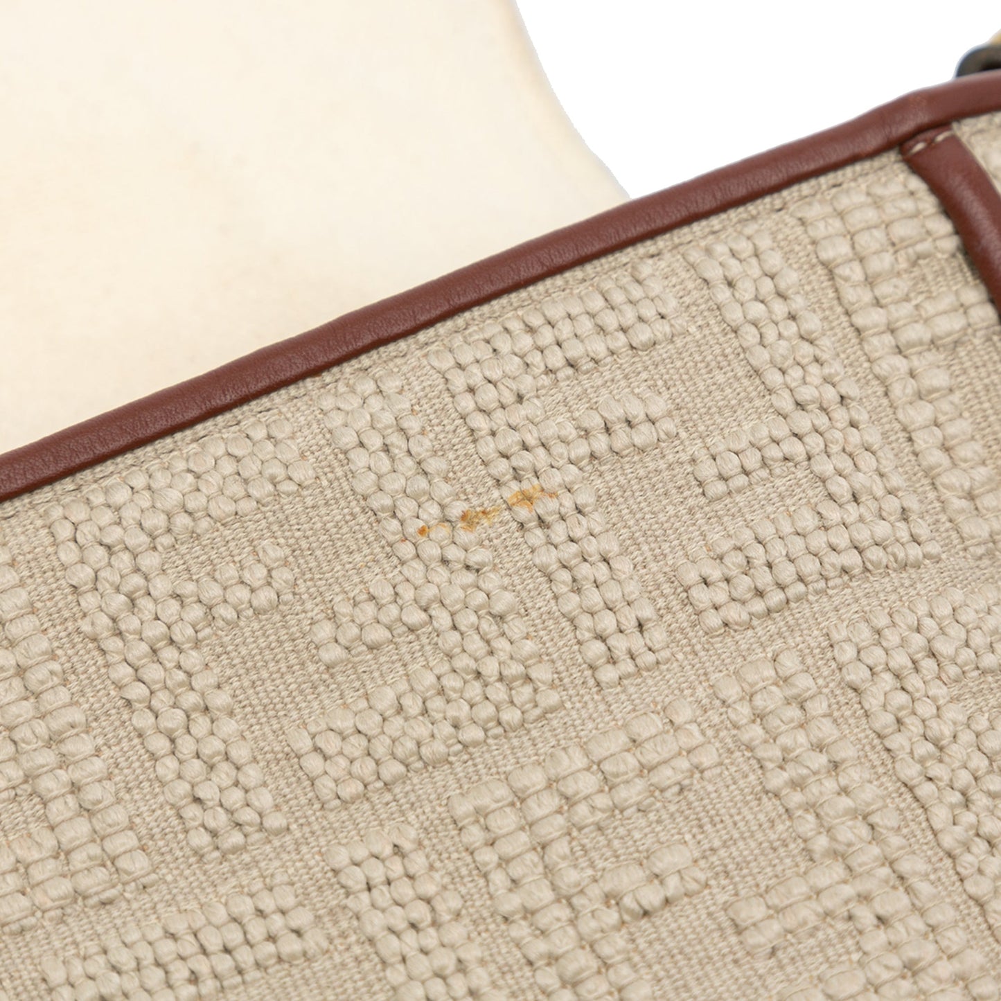 Fendi Zucca Embroidered Canvas Baguette Satchel Brown