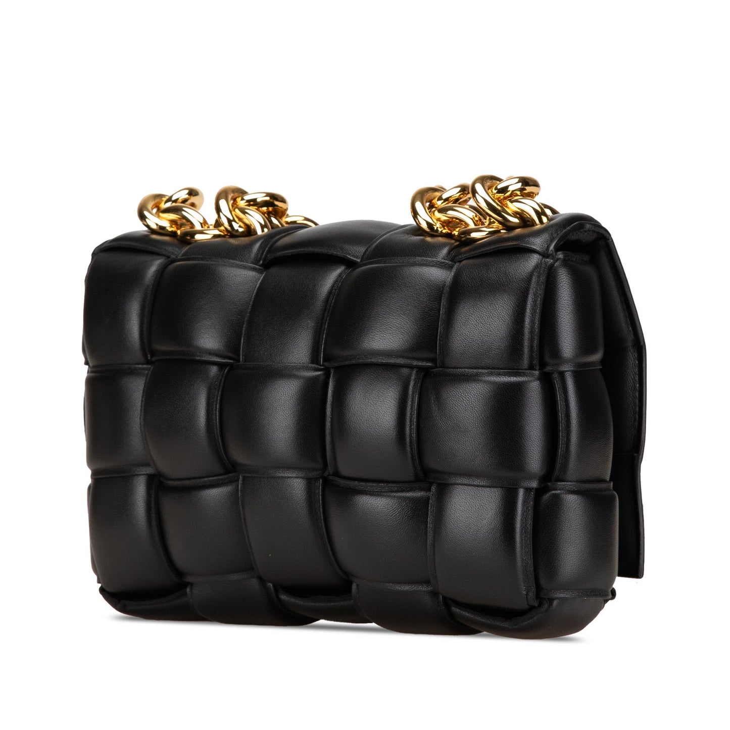 Bottega Veneta Nappa Intrecciato Padded Chain Cassette Satchel Black